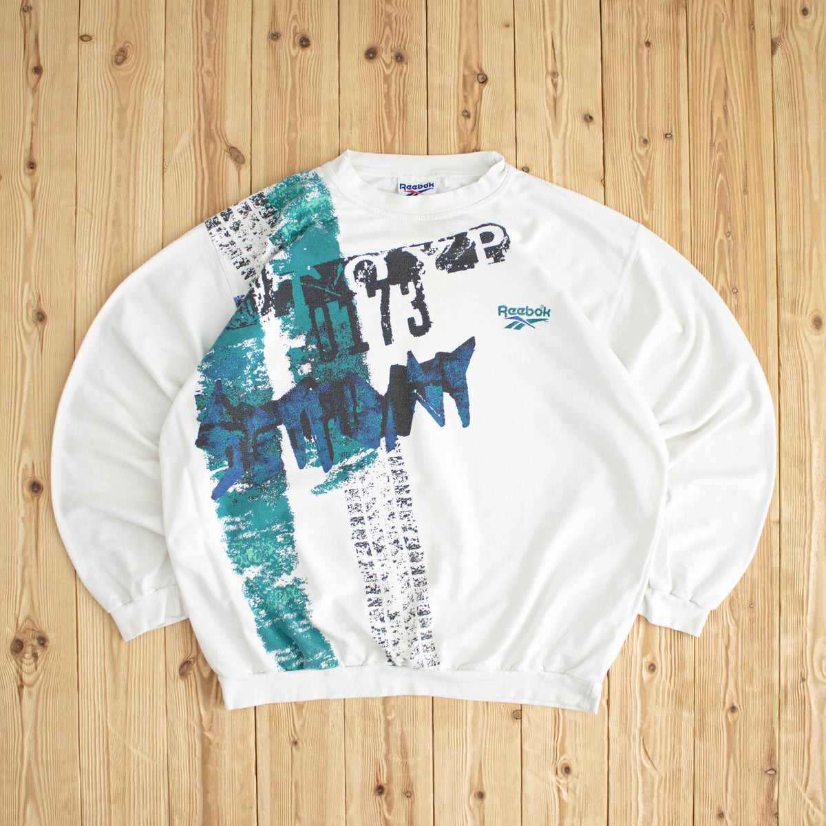 (L/XL) Reebok Vintage Embroidered Light Sweatshirt White