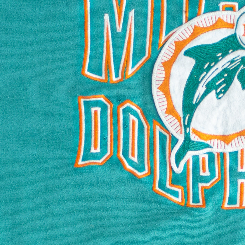 (L/XL) Apex Miami Dolphins NFL Vintage Embroidered Sweatshirt Blue