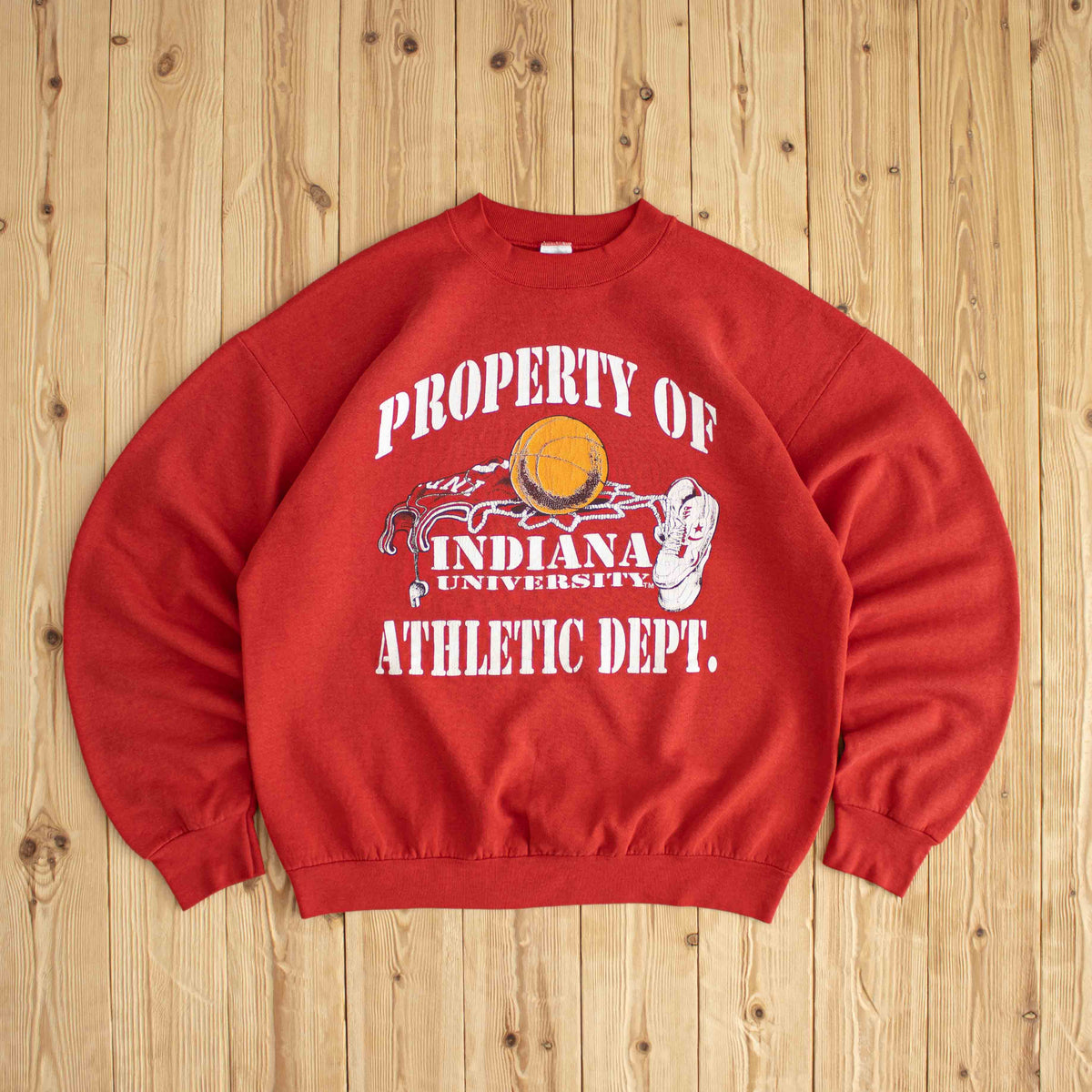 (L) Indiana University Athletic Dept. Vintage Sweatshirt Red