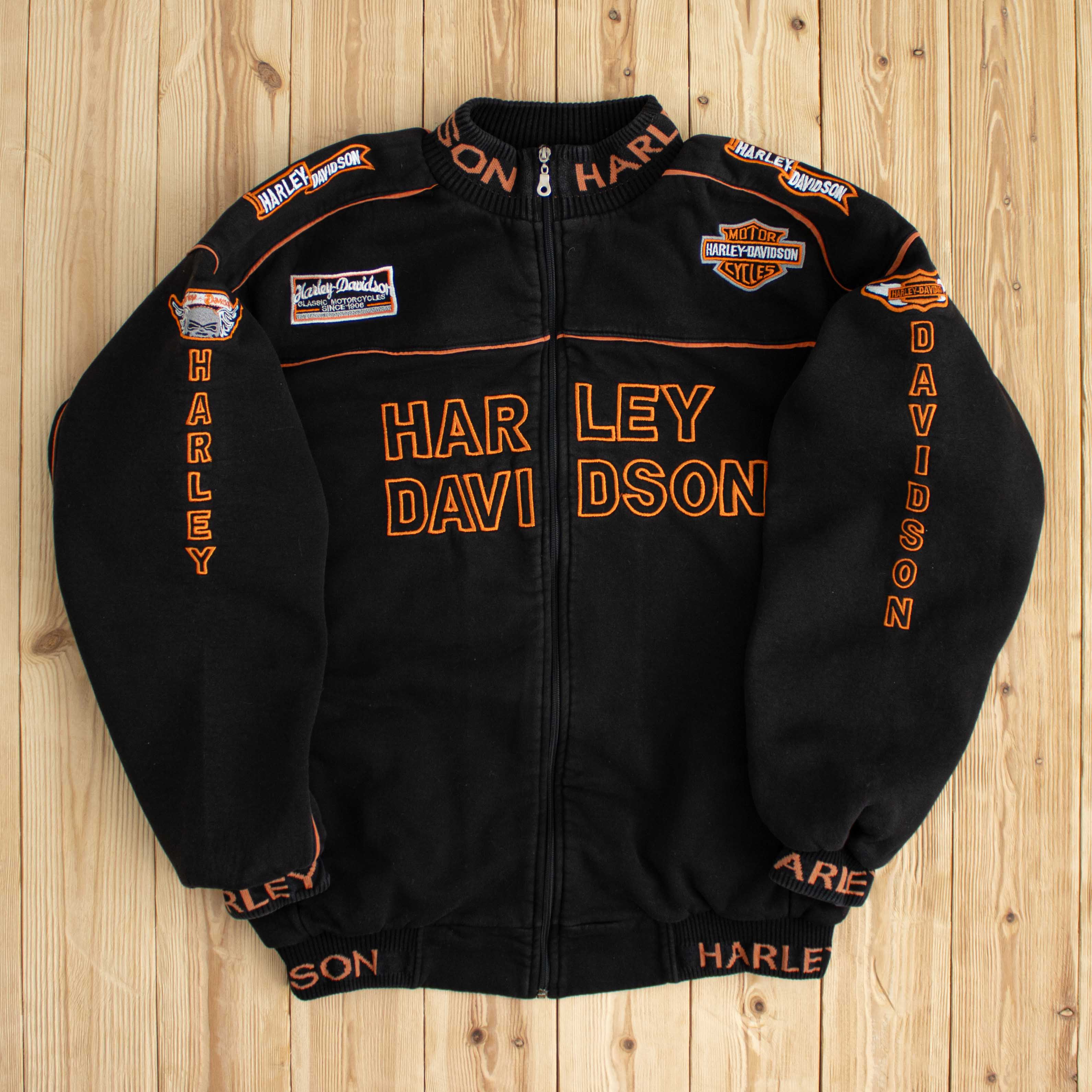 (L/XL) Vintage Harley Davidson Fully Embroidered Jacket