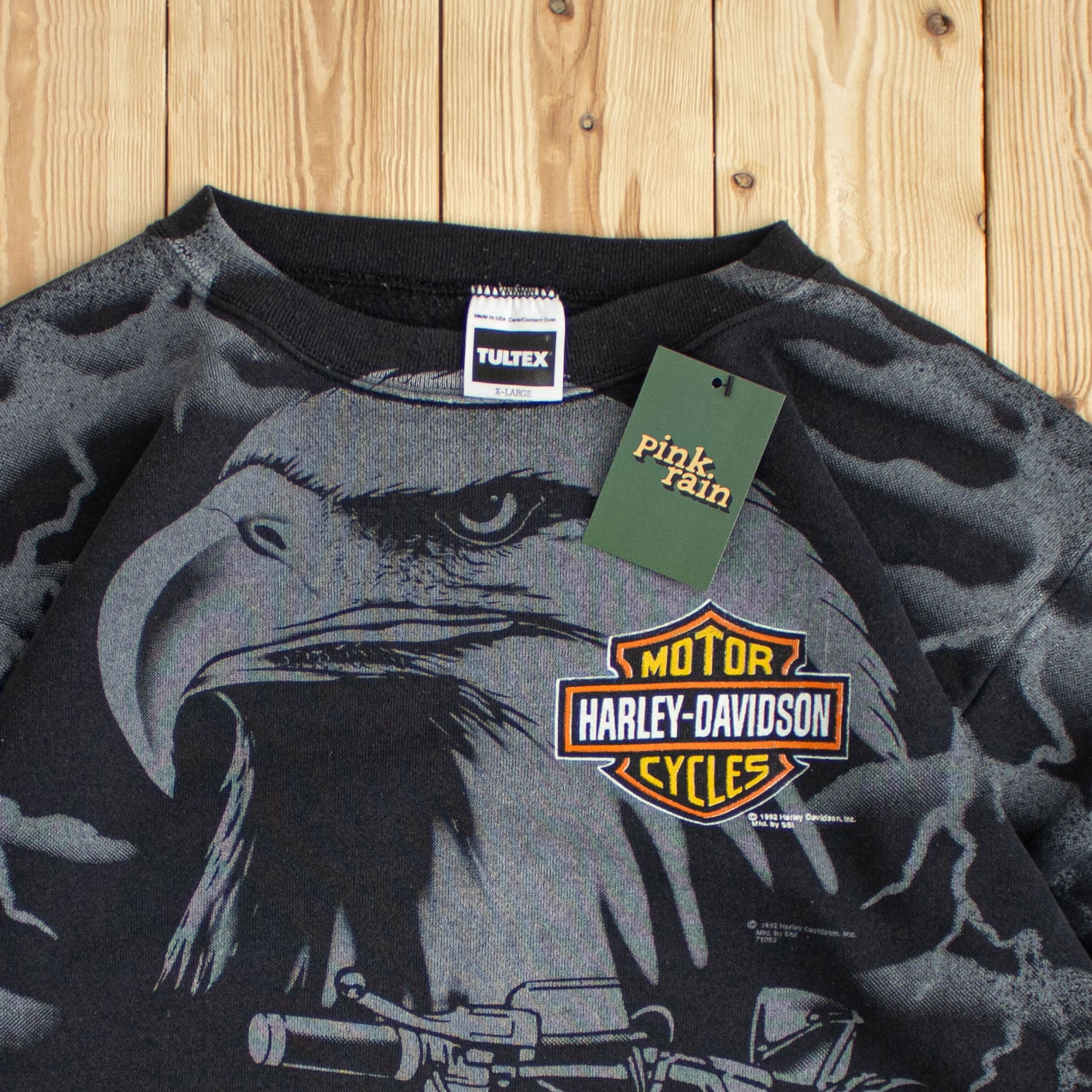 (M/L) 1993 Harley Davidson All-Over Print Eagle Sweatshirt