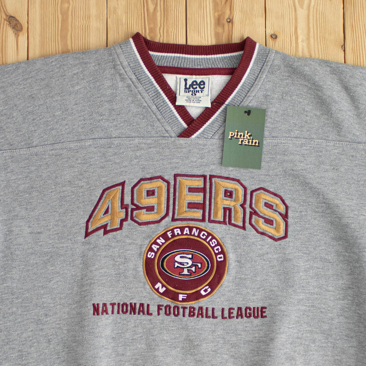 (L) Lee San Francisco 49ers Vintage Embroidered Sweatshirt Gray