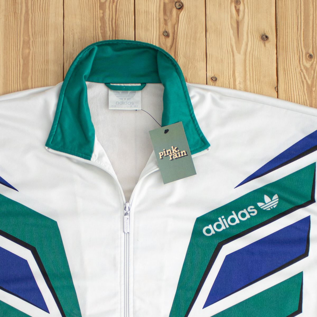 (XL) Adidas Vintage Full-Zip Sweatshirt White