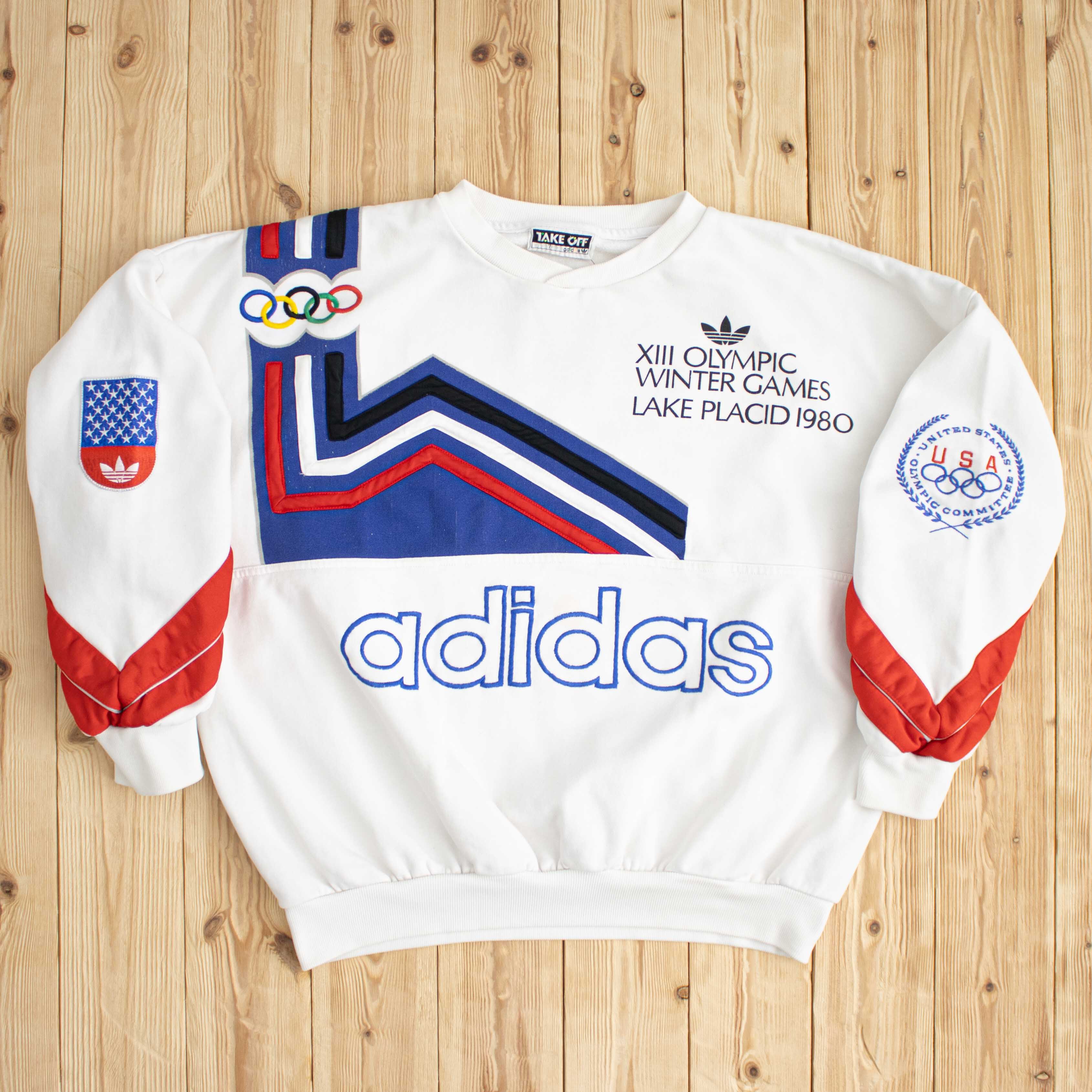 (L) Vintage Adidas XIII Winter Olympics Embroidered Sweatshirt