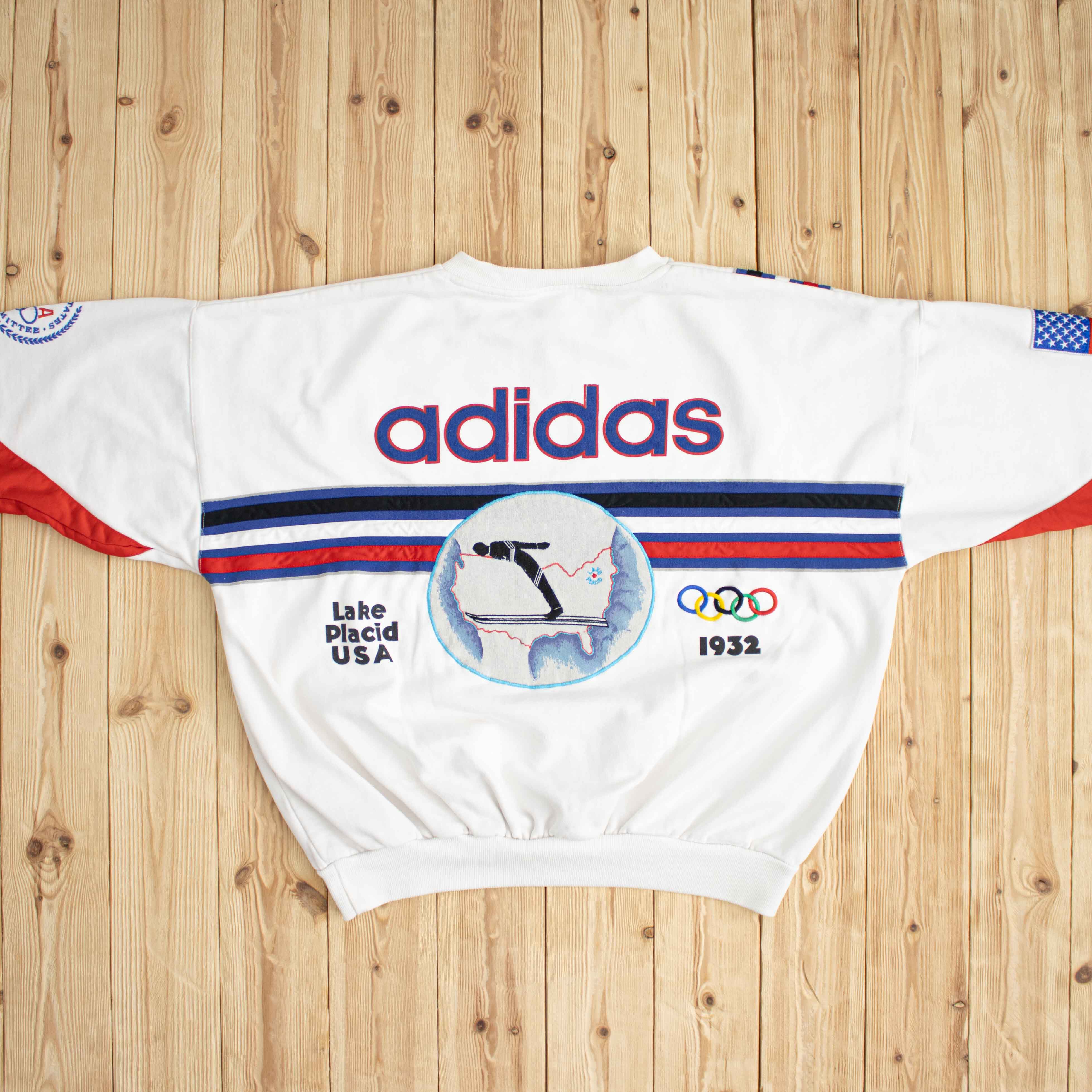 (L) Vintage Adidas XIII Winter Olympics Embroidered Sweatshirt