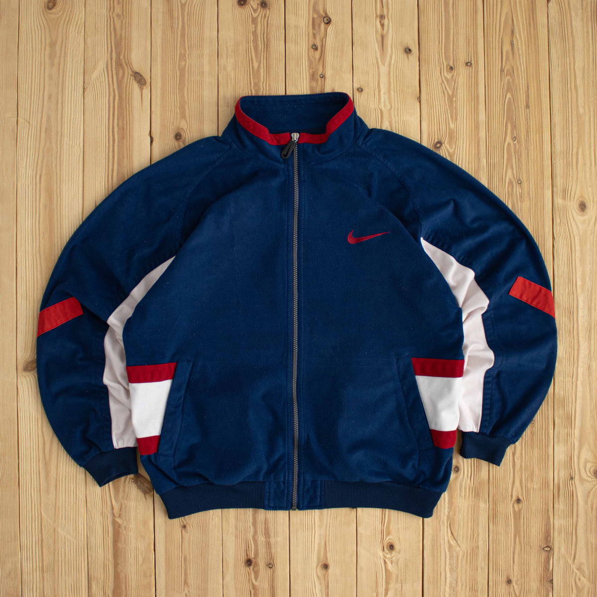 (M) Nike Vintage Embroidered Full-Zip Sweatshirt Blue