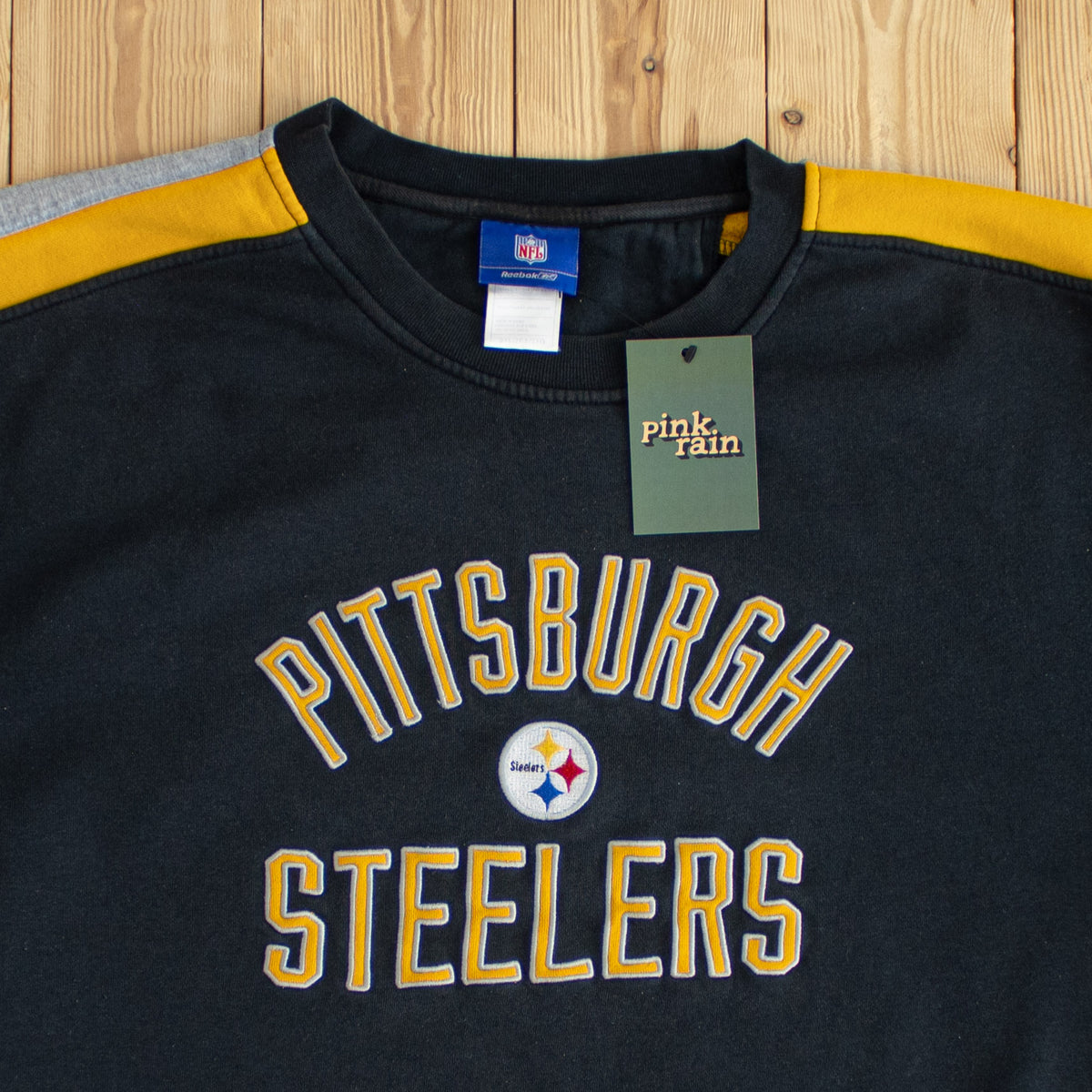(XL) NFL Pittsburgh Steelers Vintage Embroidered Sweatshirt Black