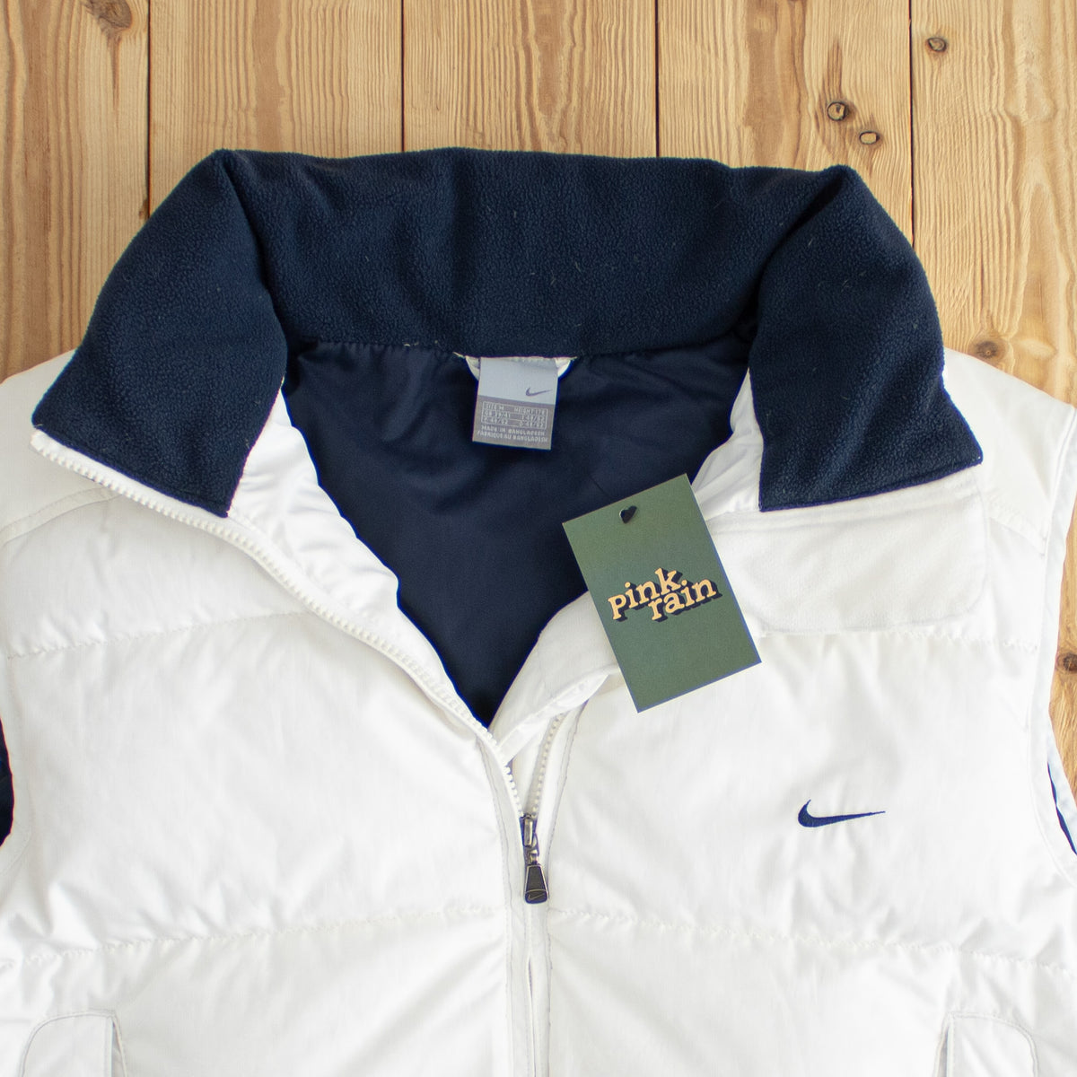 (M) Nike Vintage Embroidered Puffer Vest White