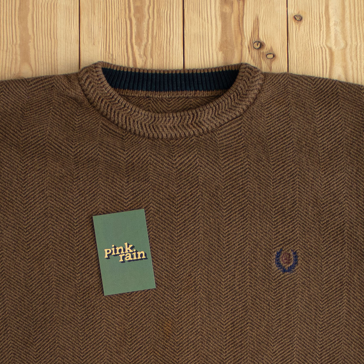 (M) Chaps Ralph Lauren Vintage Embroidered Sweater Brown