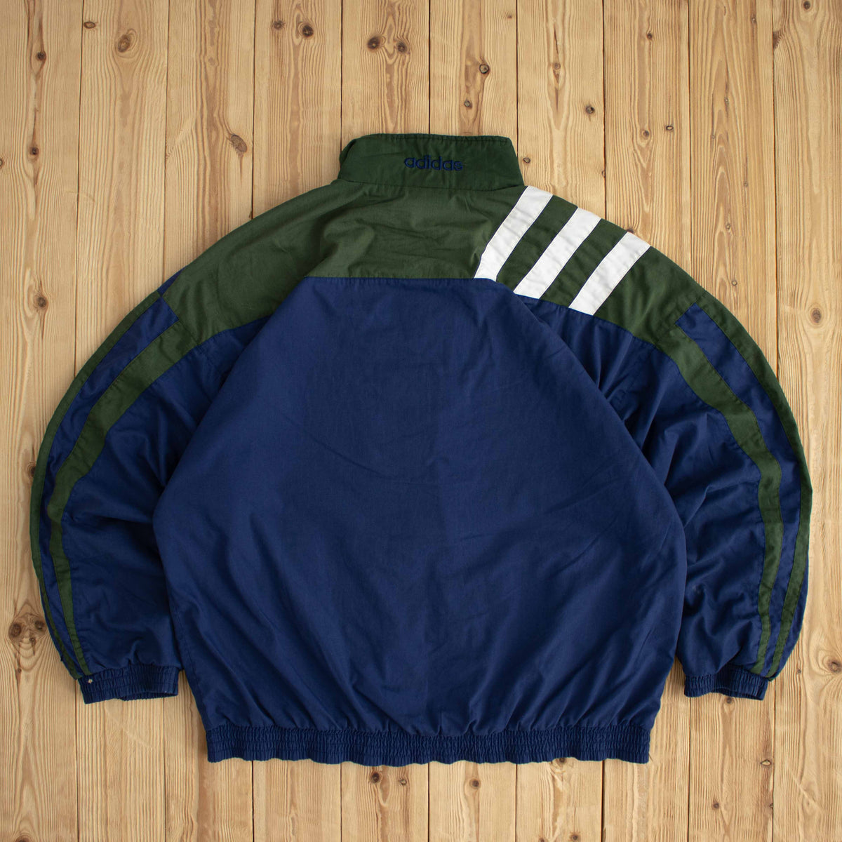 (XL) Adidas Vintage Embroidered Jacket Green Blue