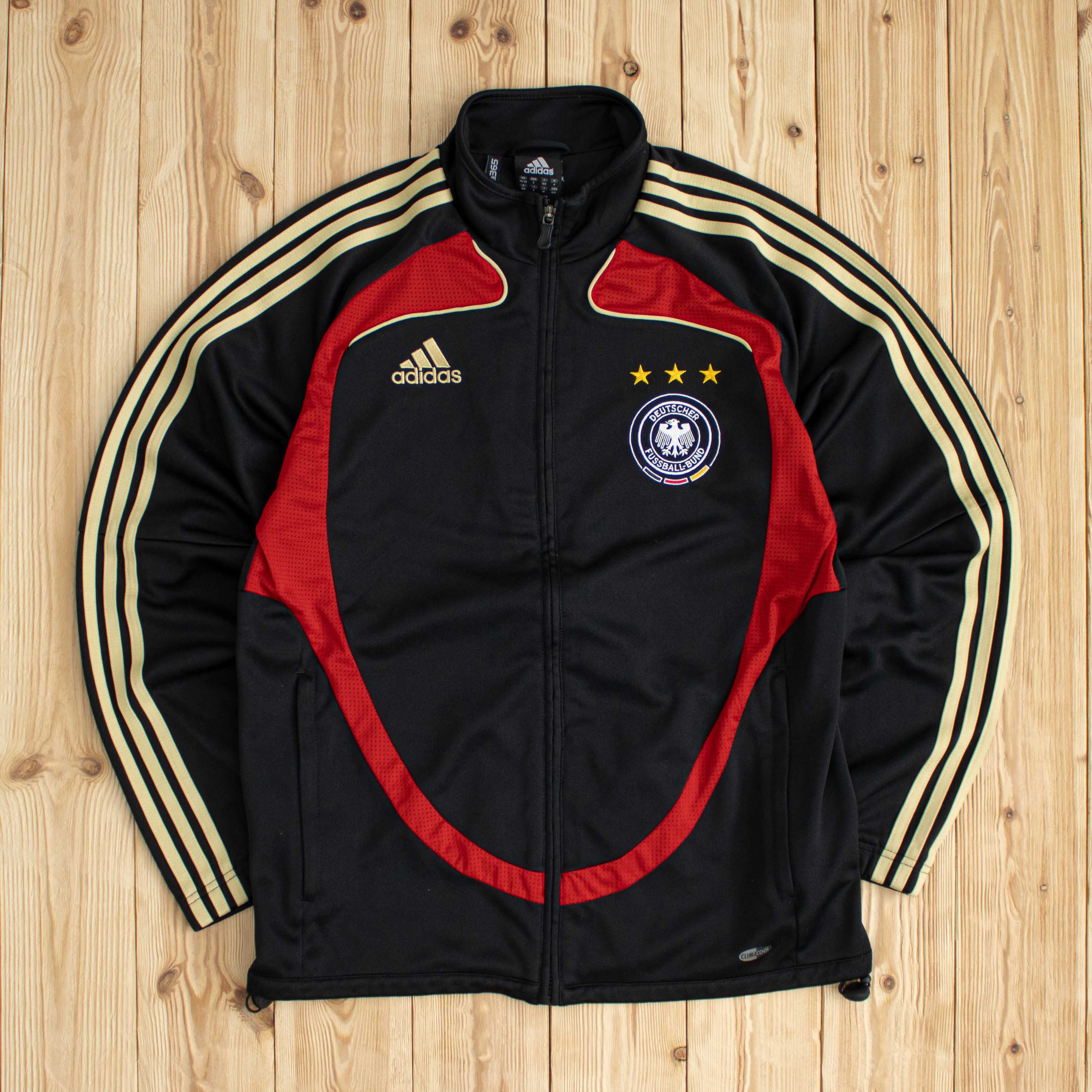 (S) Vintage Adidas Deutscher Fusball Embroidered Full-Zip Sweatshirt