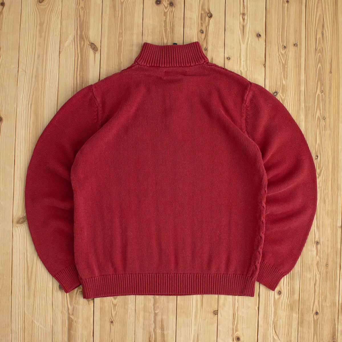 (S/M) Chaps Ralph Lauren Vintage Embroidered Quarter-Zip Red