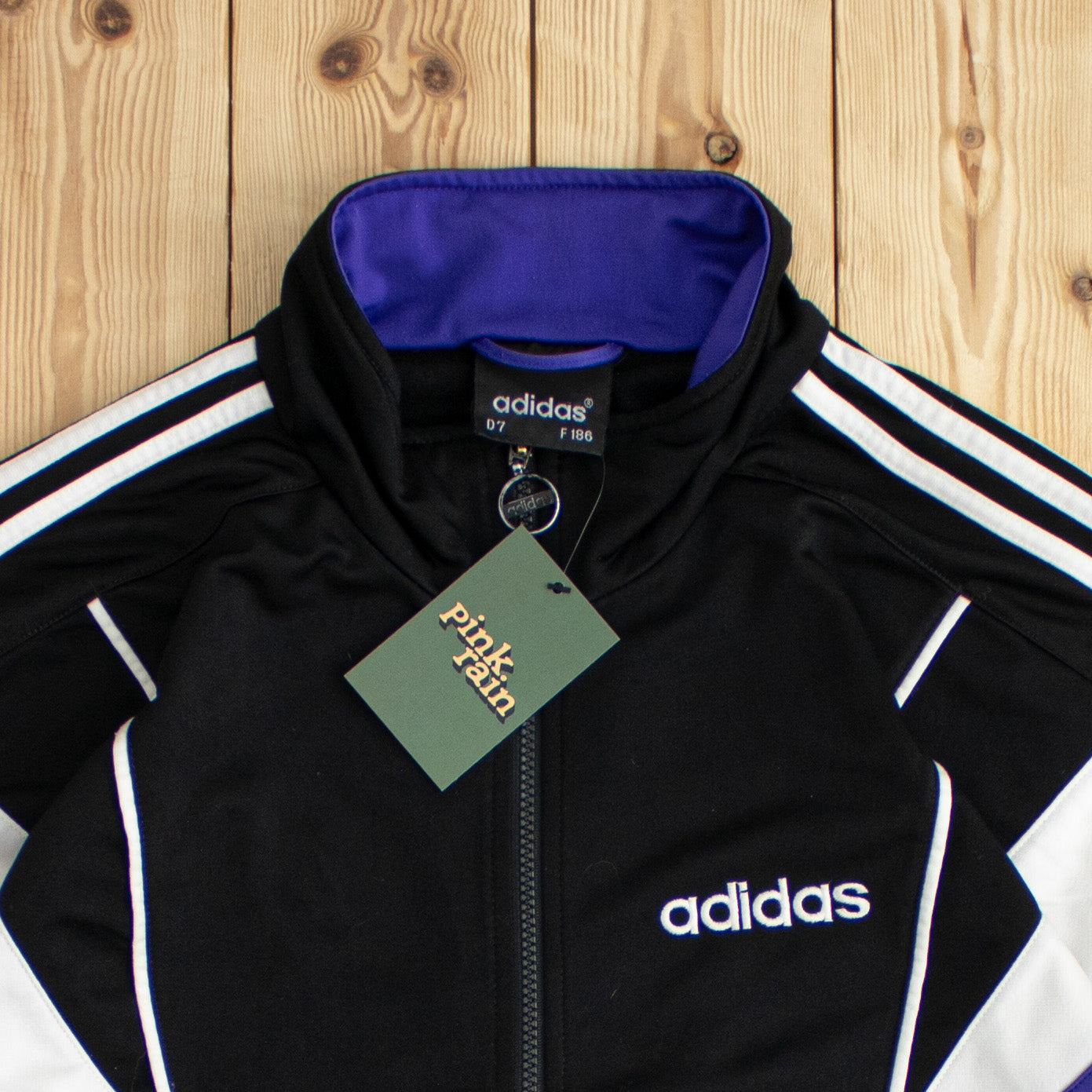 (L) Vintage Adidas Embroidered Full-Zip Sweatshirt