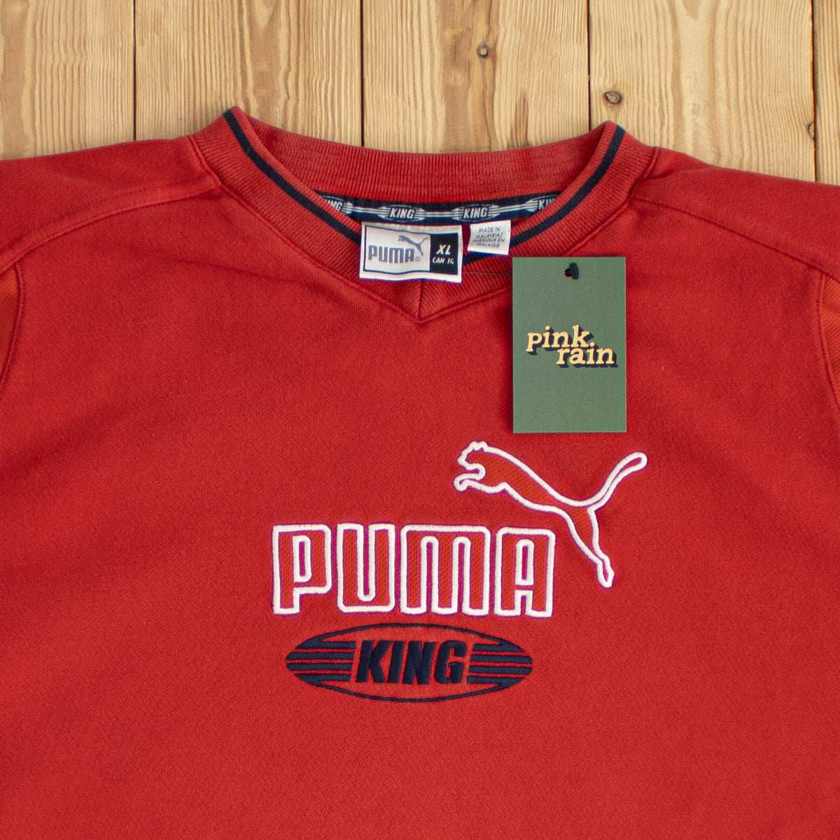 (XL) Puma King Vintage Embroidered Sweatshirt Red
