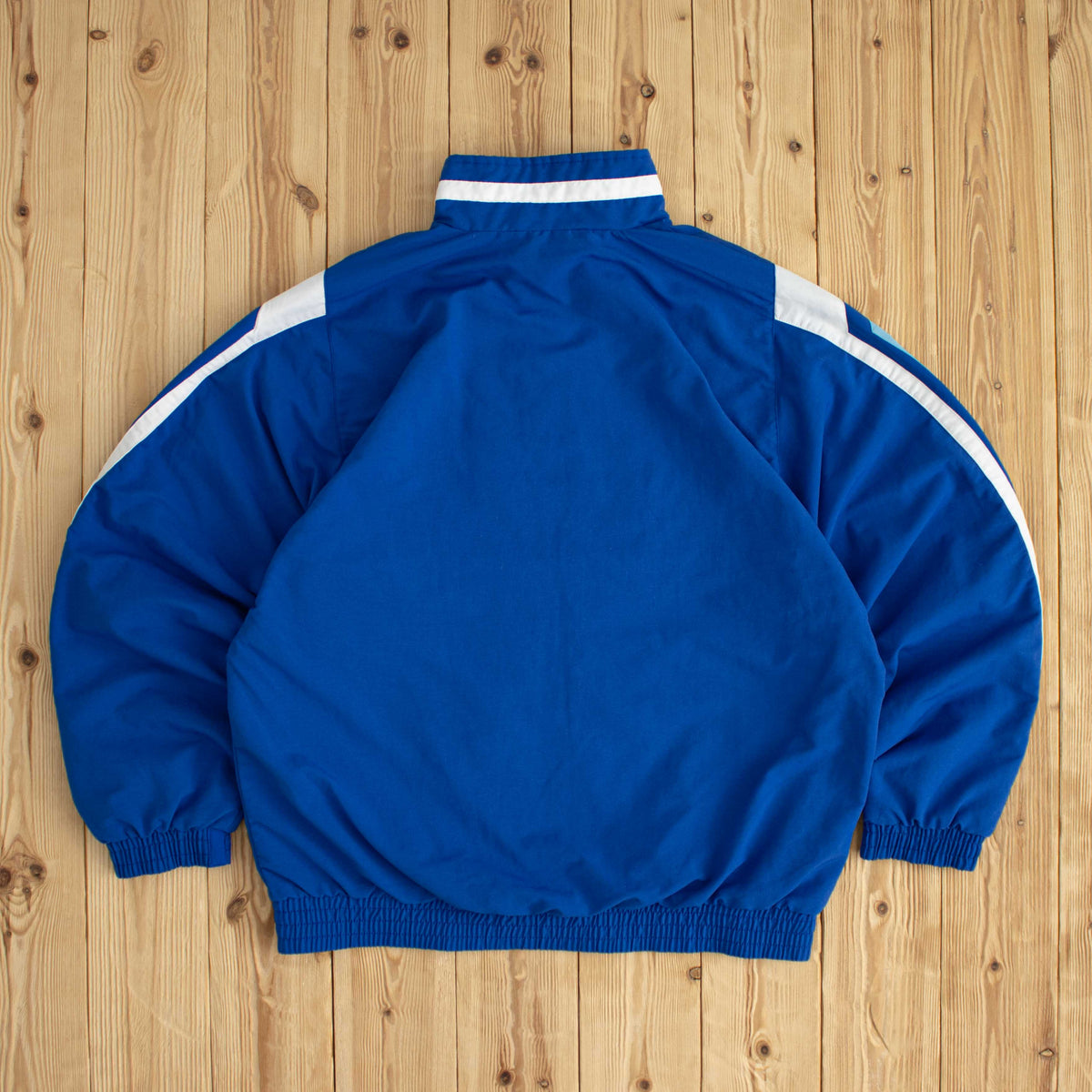 (M) Adidas Vintage Striped Embroidered Jacket Blue