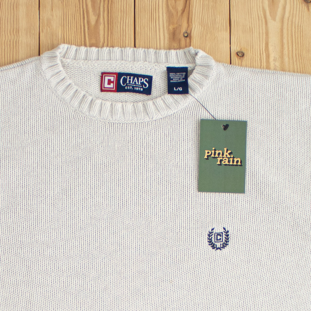 (L) Chaps Ralph Lauren Vintage Embroidered Sweater Gray