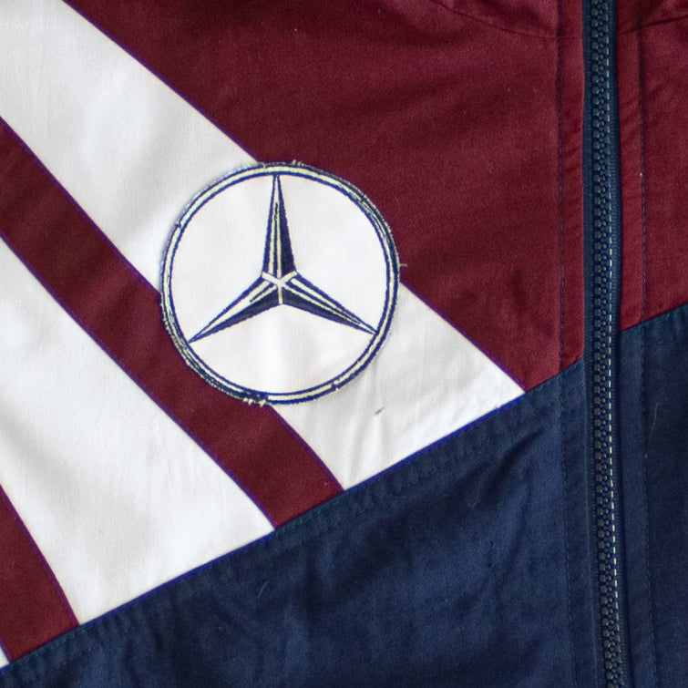 (M) Adidas Mercedes Benz Vintage Embroidered Jacket Burgundy Red