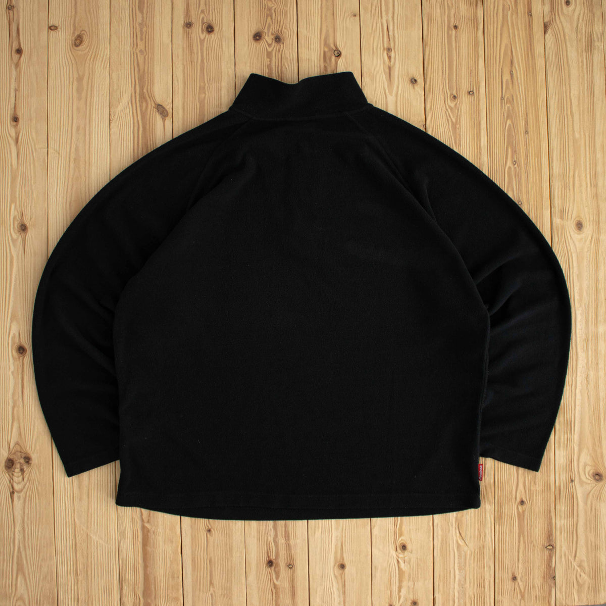 (L/XL) Reebok Vintage Embroidered Light Fleece Quarter-Zip Black