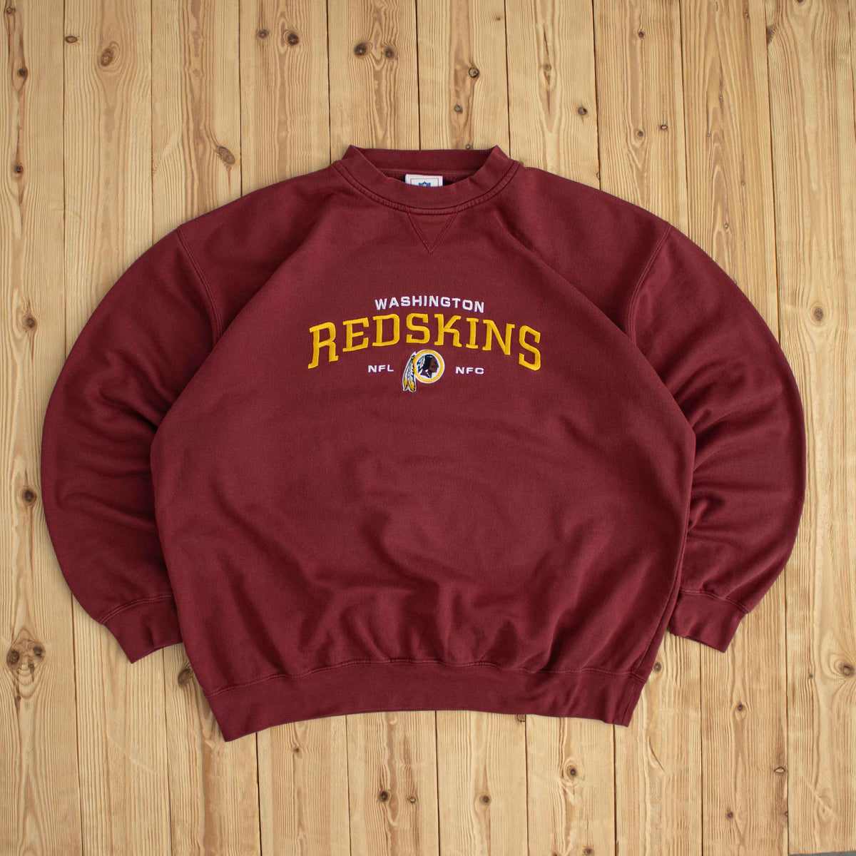 (XL) NFL Washington Redskins Vintage Embroidered Sweatshirt Burgundy Red