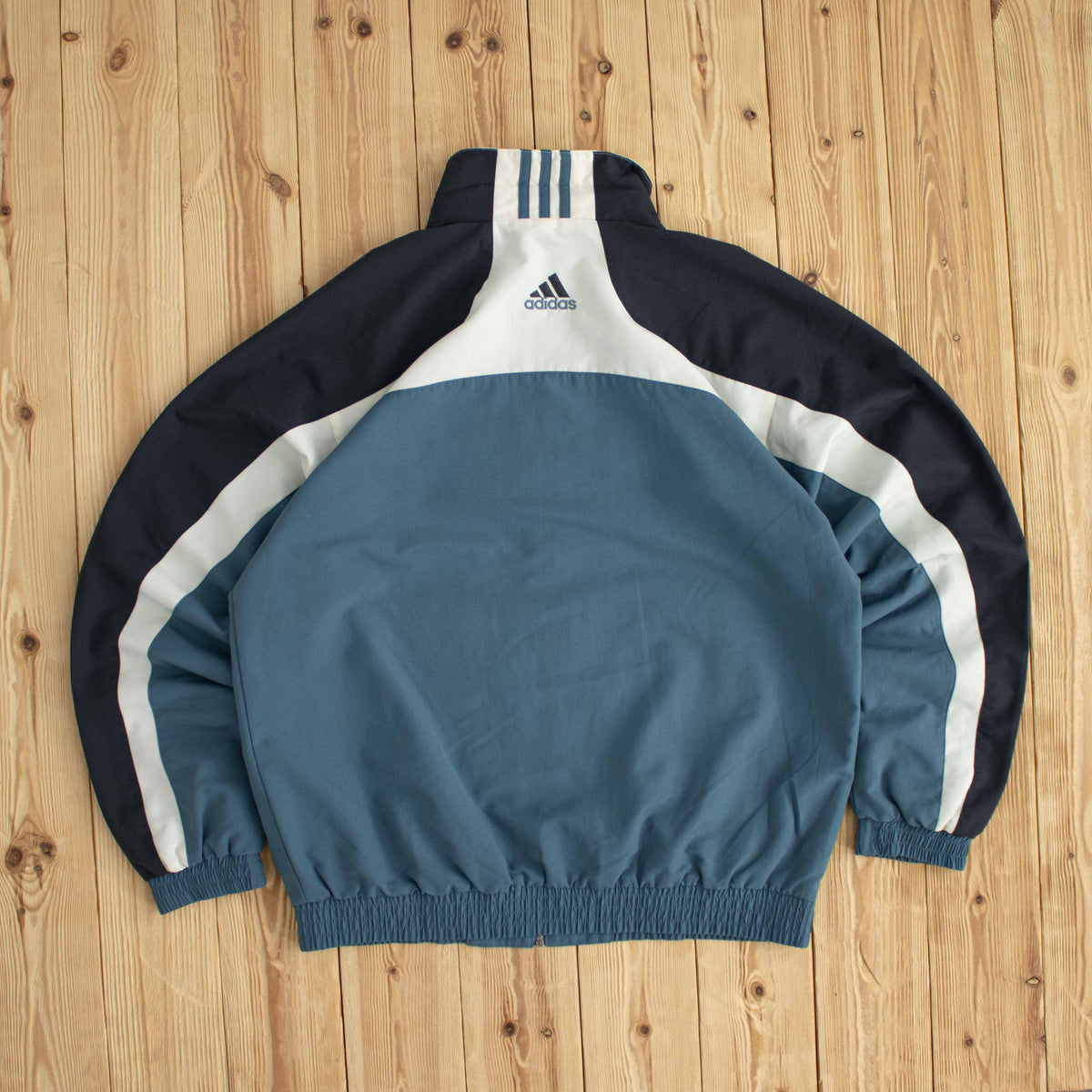 (M/L) Adidas Vintage Essential Embroidered Jacket Blue