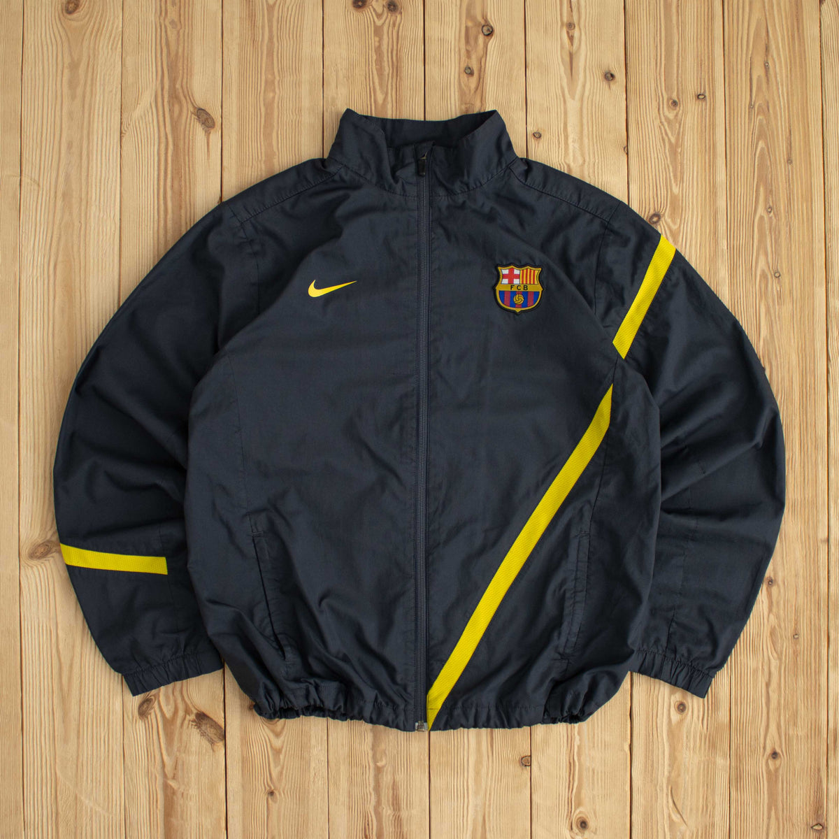(S/M) Nike F.C. Barcelona Embroidered Jacket Gray