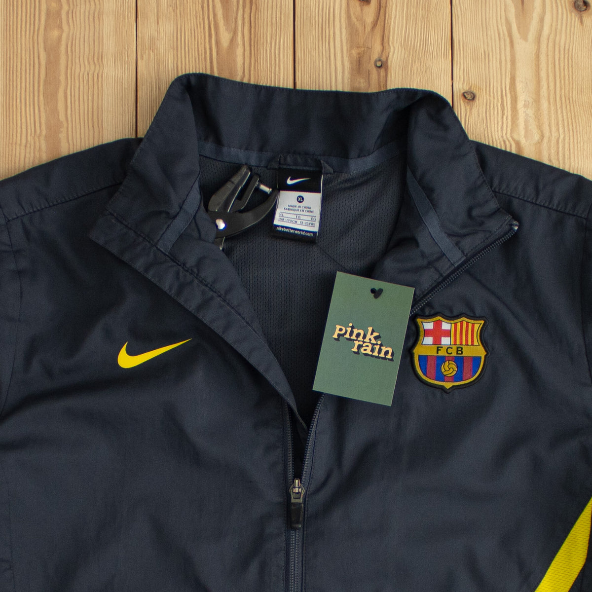 (S/M) Nike F.C. Barcelona Embroidered Jacket Gray