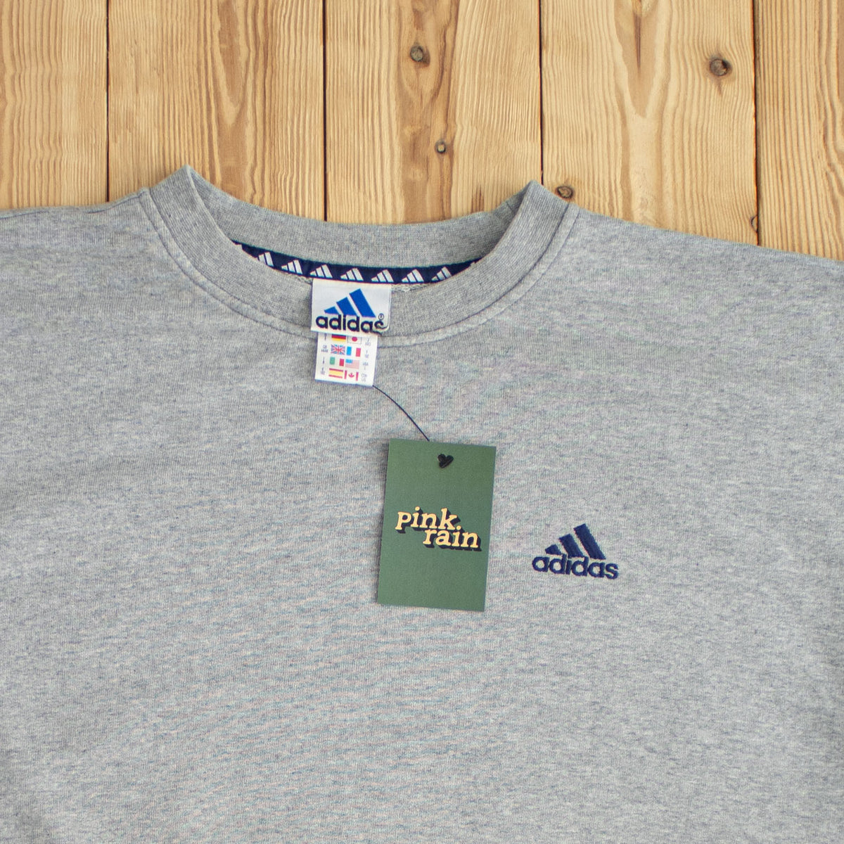 (XL) Adidas Vintage Essential Embroidered Sweatshirt Gray