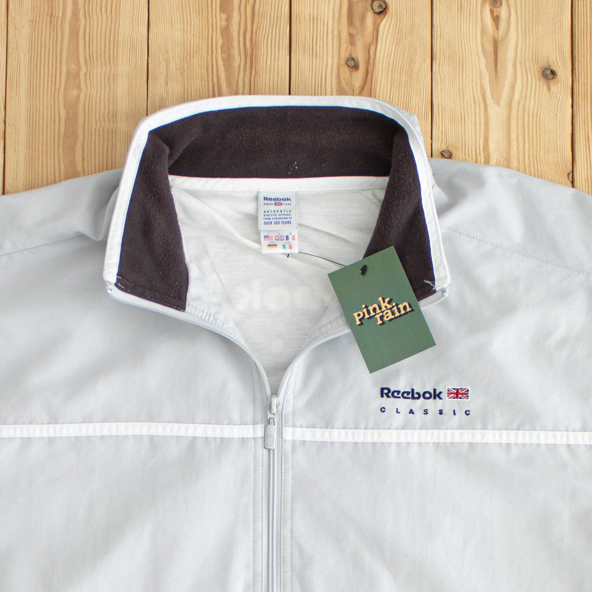 (L/XL) Reebok Classic Vintage Embroidered Jacket Gray