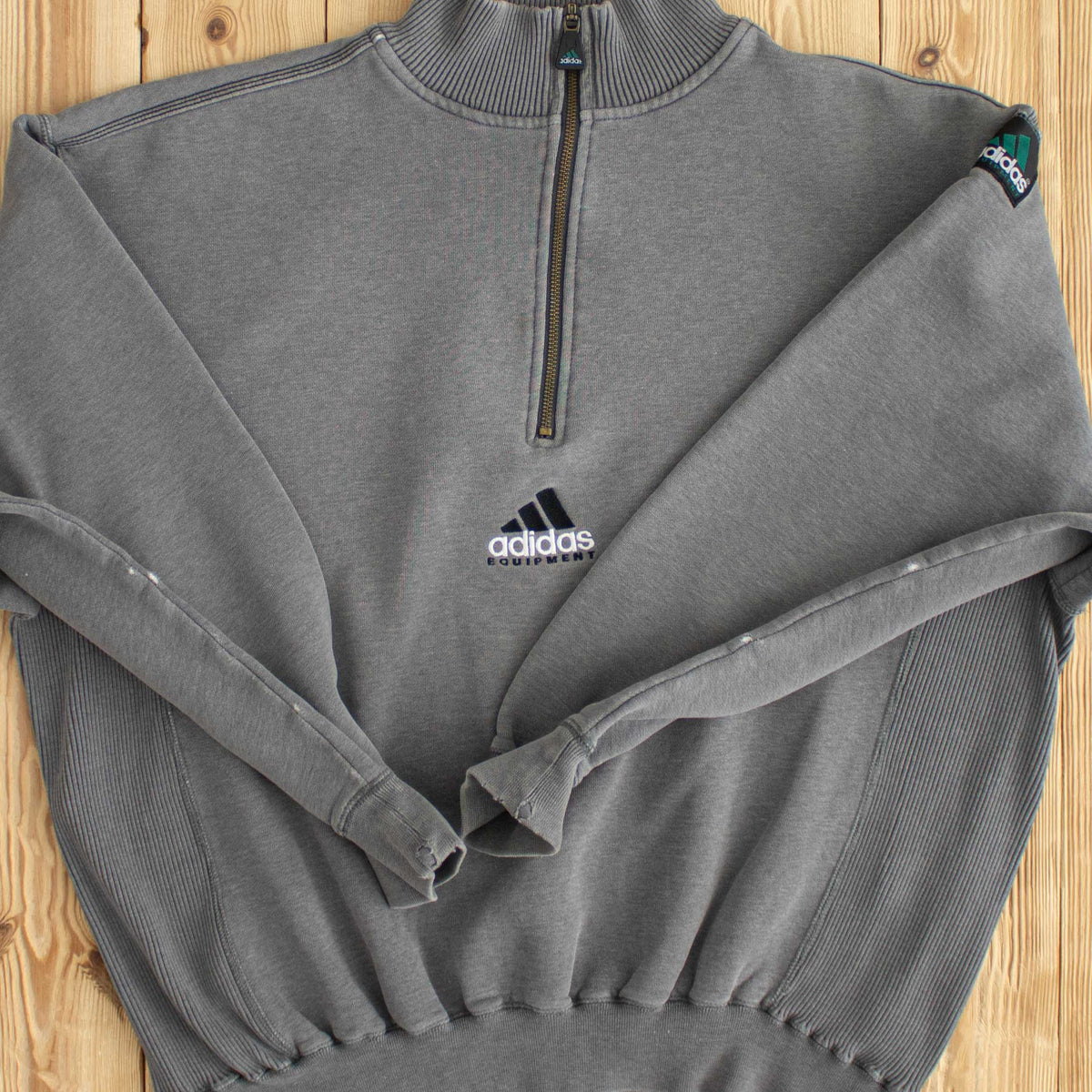 (L) Adidas Equipment Vintage Embroidered Quarter-Zip