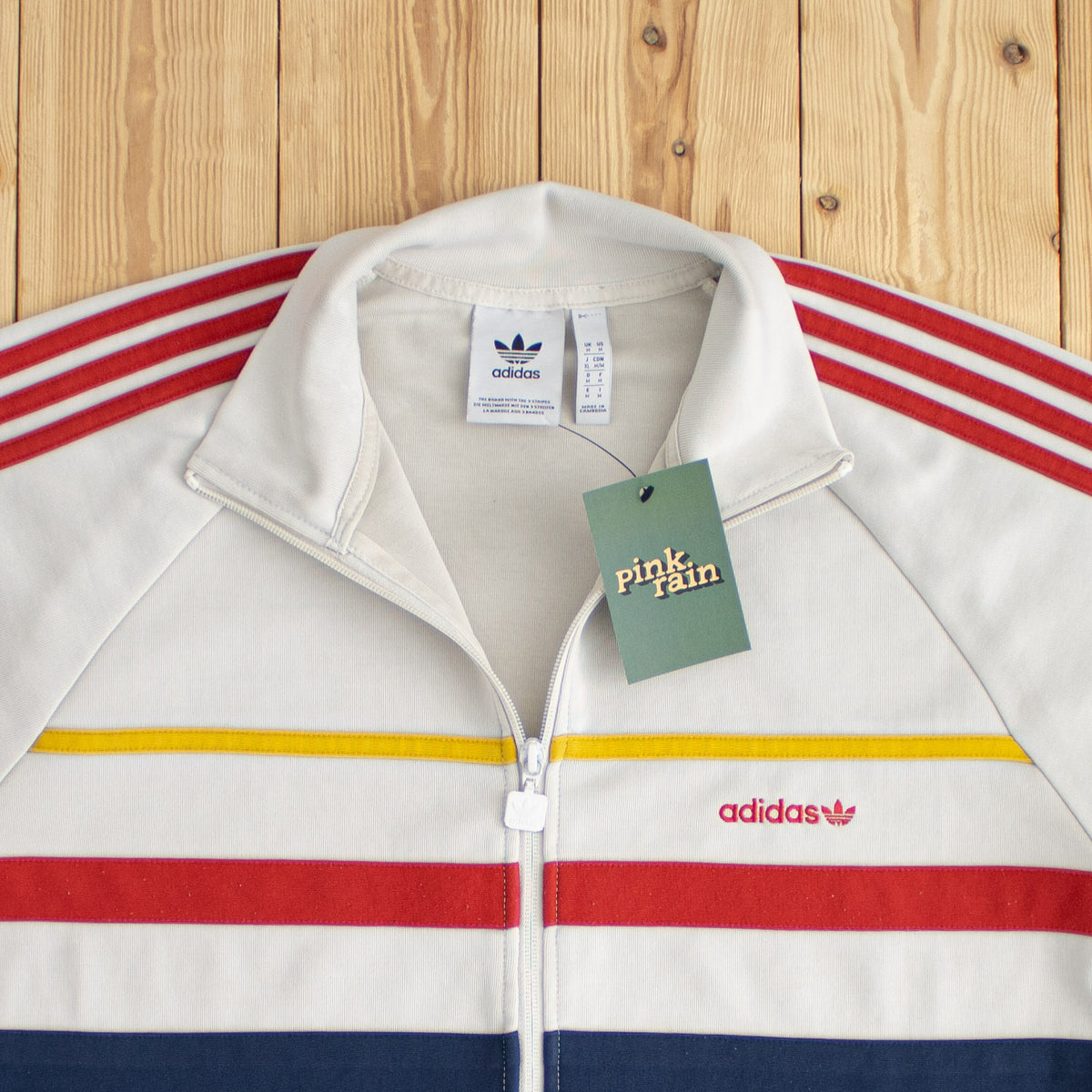 (M) Adidas Embroidered Modern Full-Zip Sweatshirt Gray