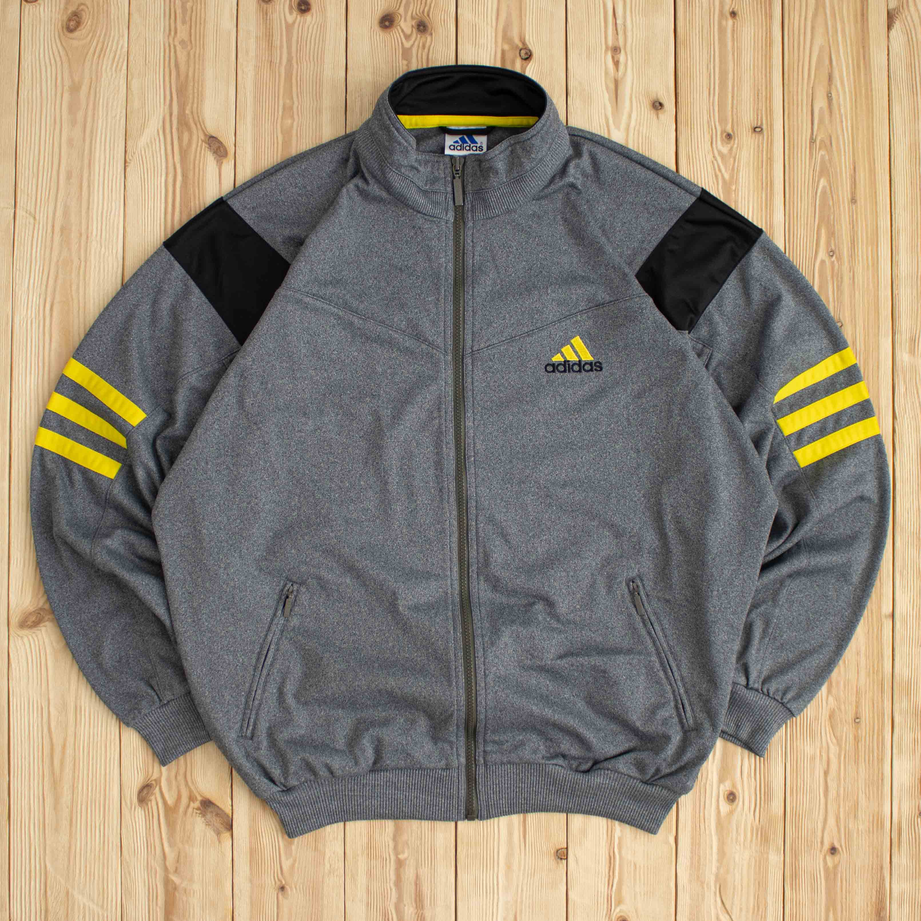 (L) Vintage Adidas Essential Embroidered Full-Zip Sweatshirt