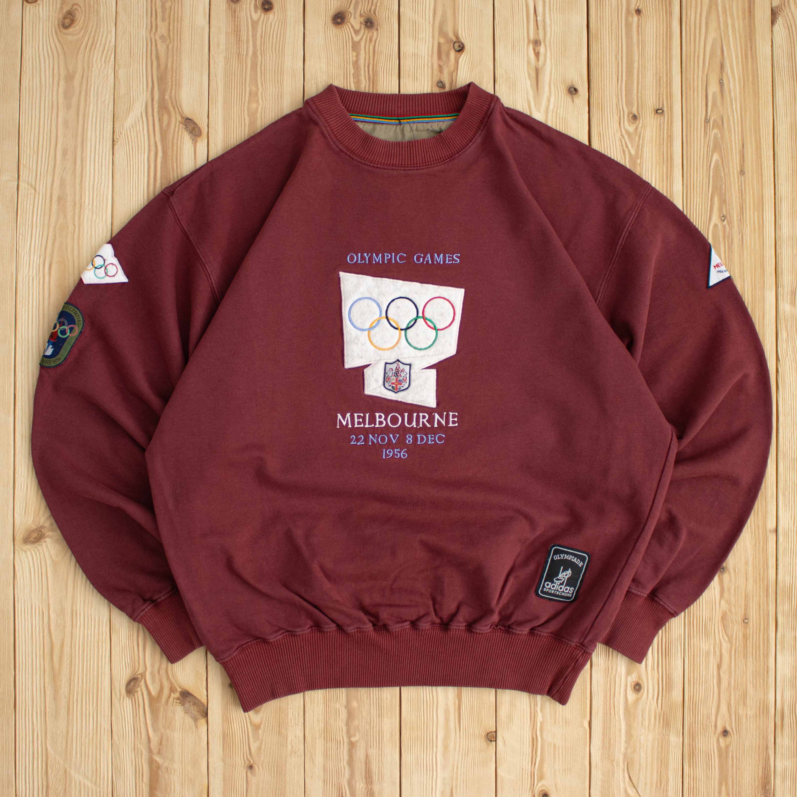 (L) 1956 Adidas Melbourne Olympic Games Embroidered Sweatshirt