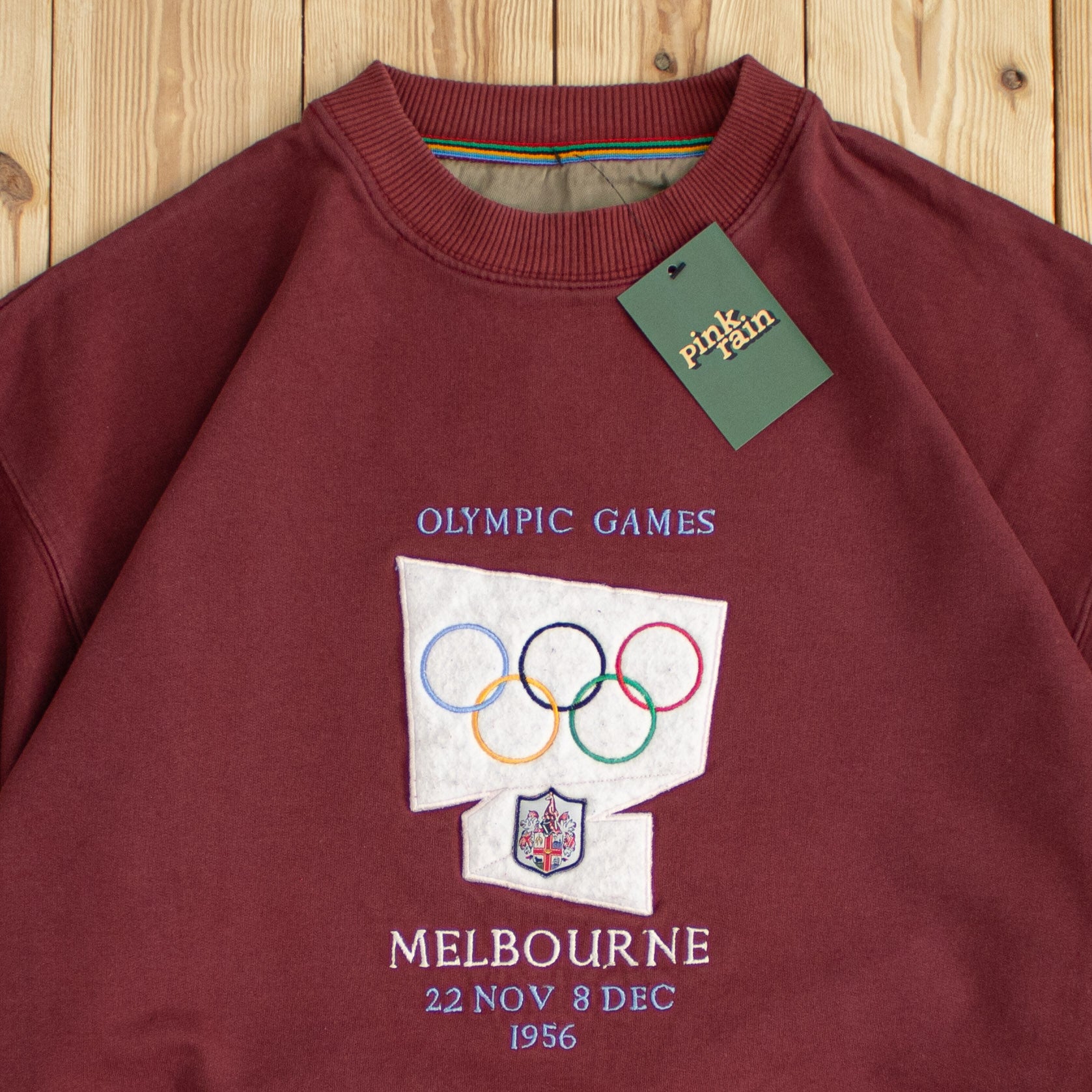 (L) 1956 Adidas Melbourne Olympic Games Embroidered Sweatshirt