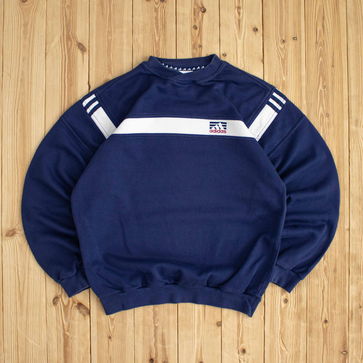 (M) Adidas Vintage Essential Embroidered Sweatshirt Blue