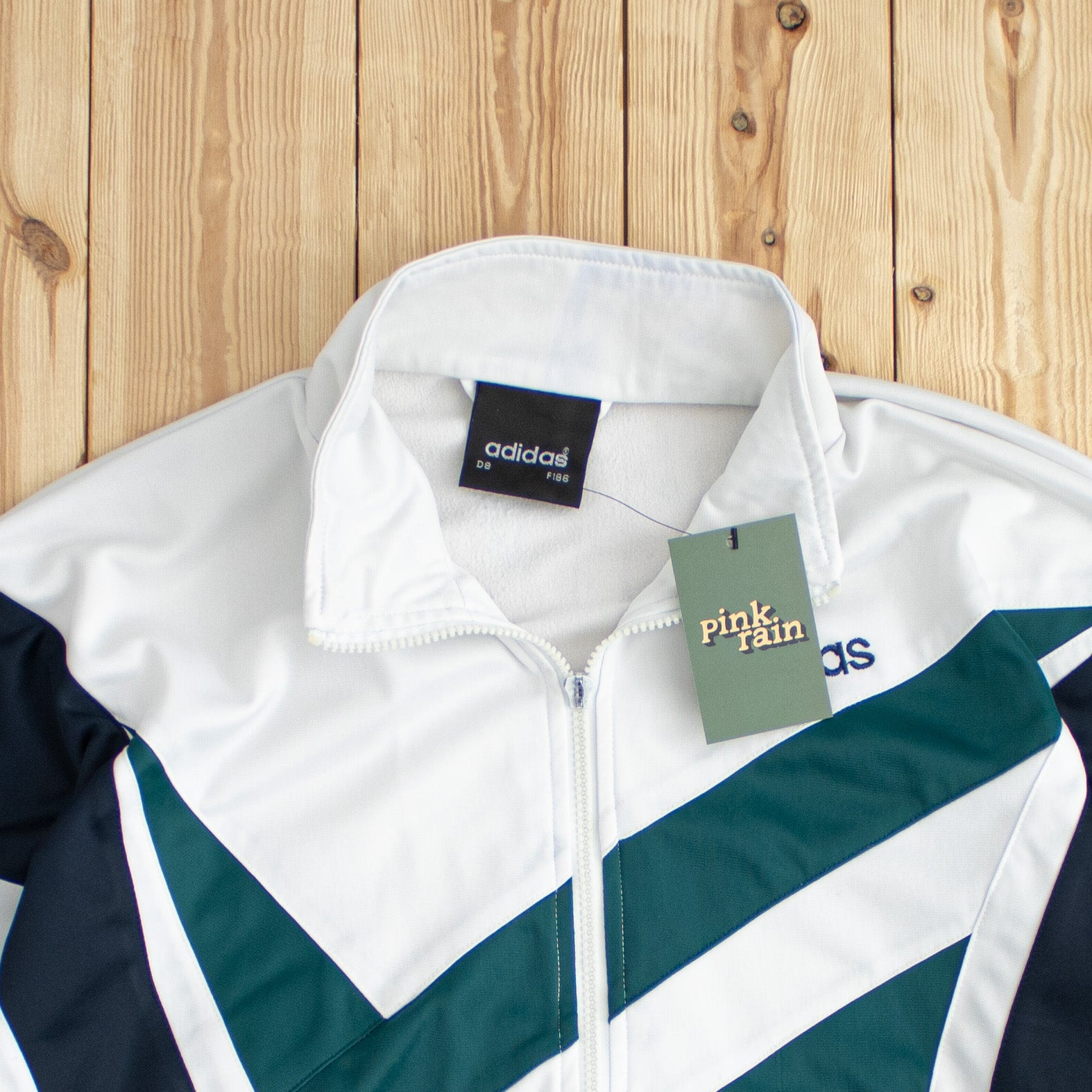 (L) Vintage Adidas Embroidered Full-Zip Sweatshirt