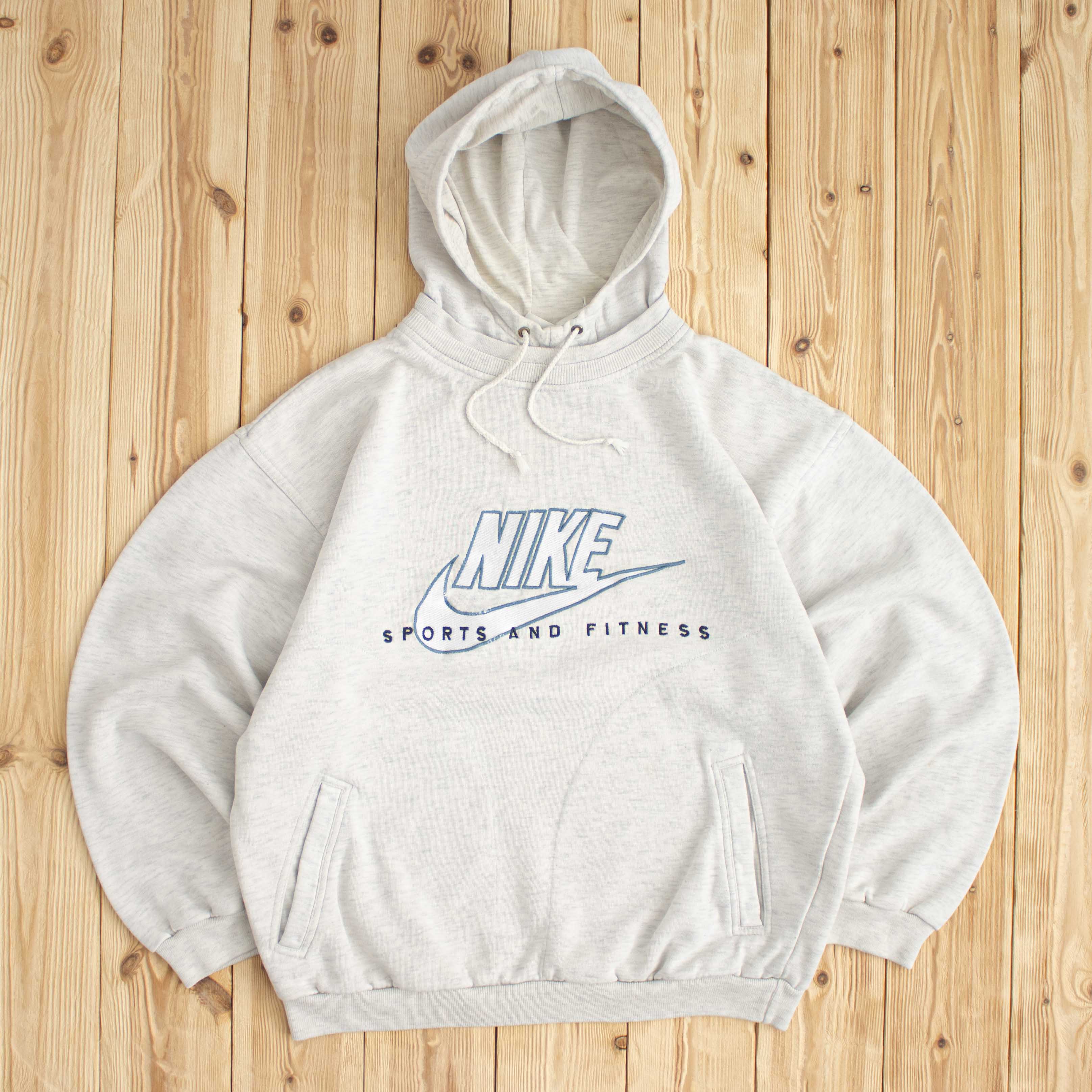 (S/M) Vintage Nike 'Sports & Fitness' Embroidered Hoodie