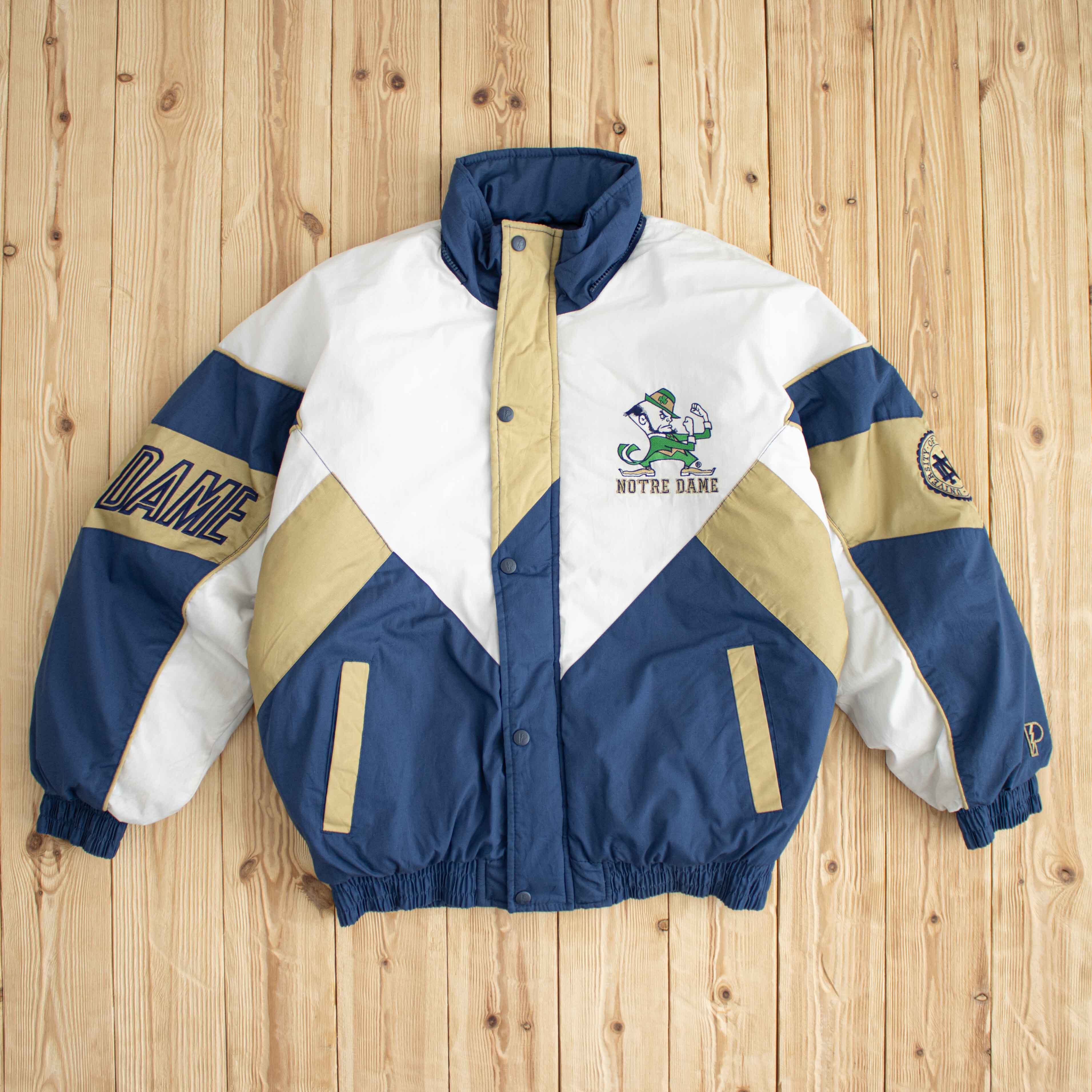 (M/L) Vintage Notre Dame Irish Pro Player Embroidered Puffer Jacket