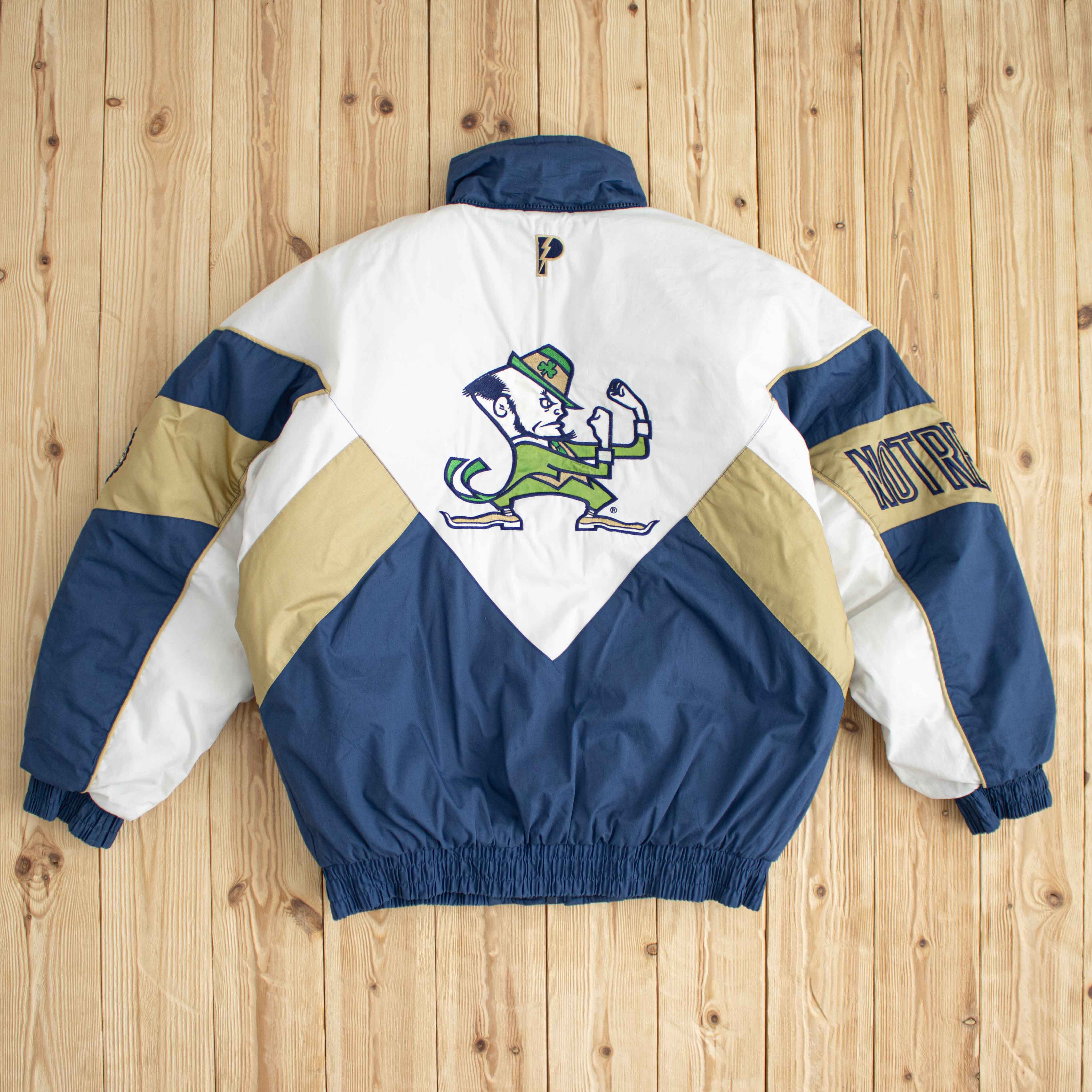 (M/L) Vintage Notre Dame Irish Pro Player Embroidered Puffer Jacket