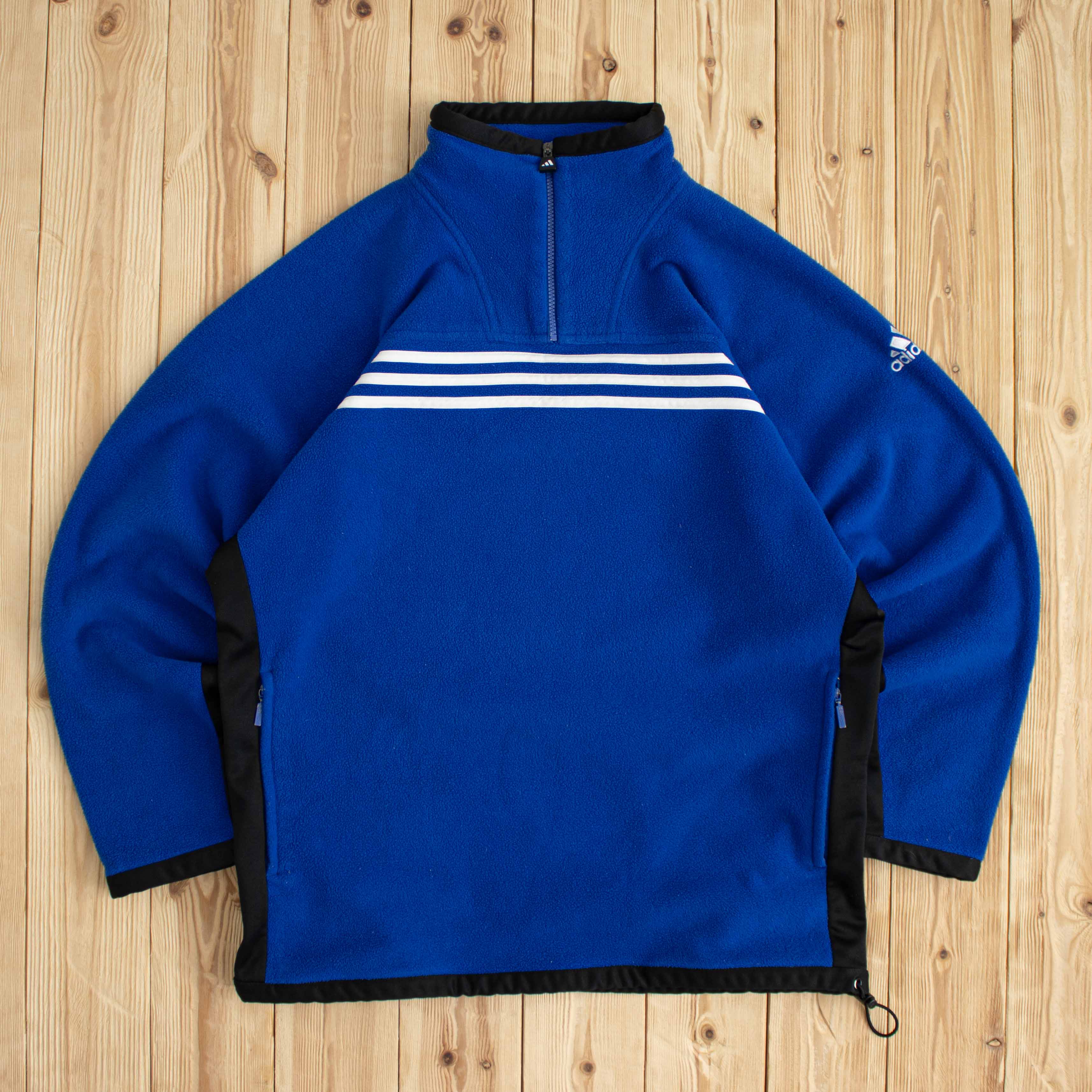 (L) Vintage Adidas Embroidered Fleece Quarter-Zip