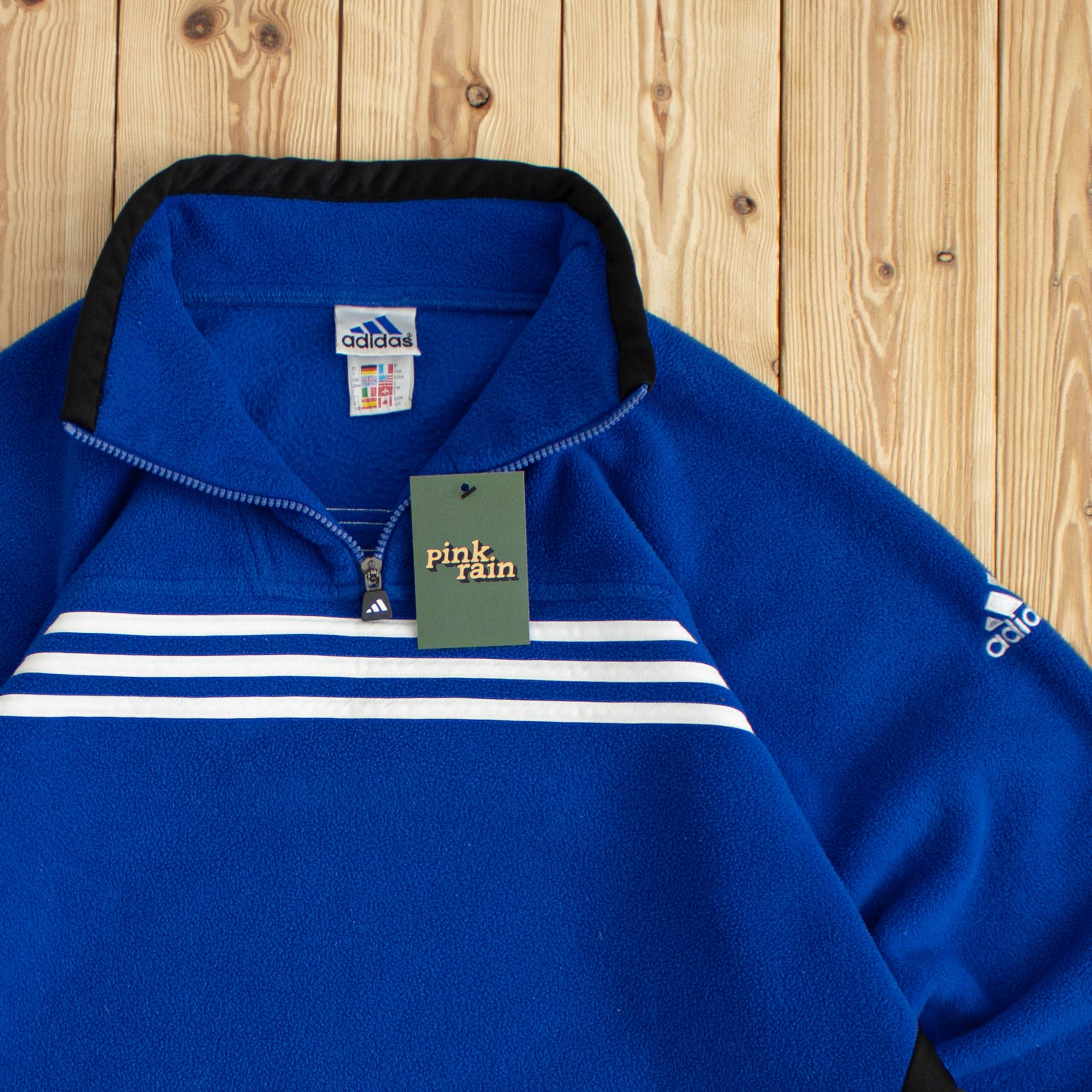 (L) Vintage Adidas Embroidered Fleece Quarter-Zip