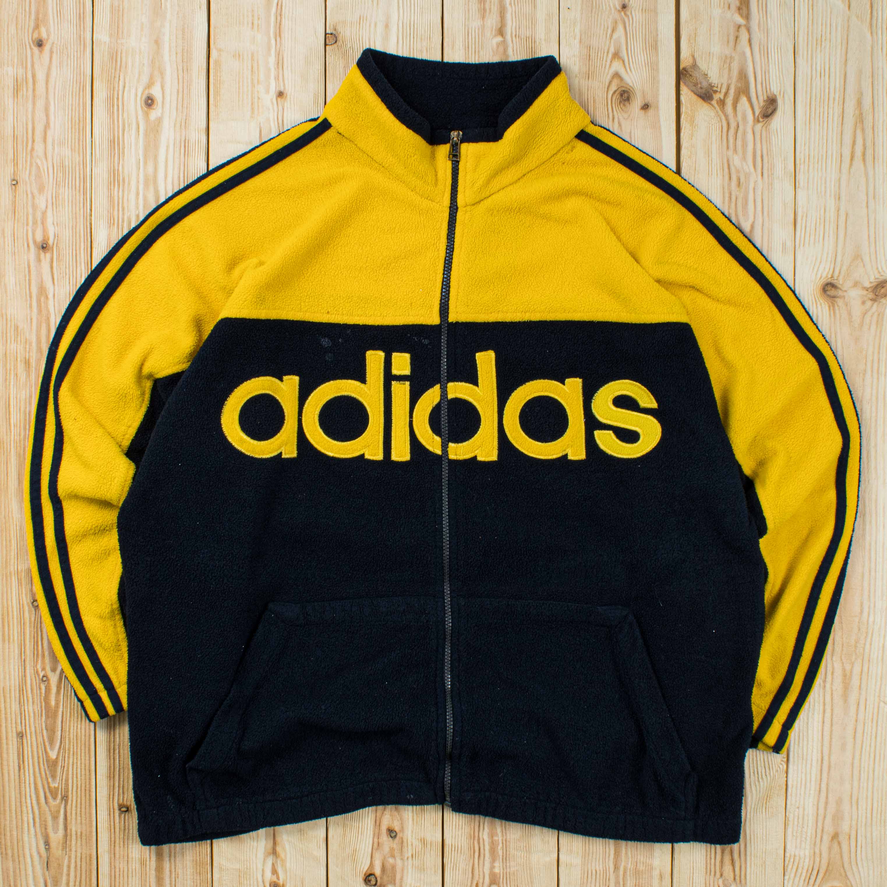 (L) Vintage Adidas Embroidered Full-Zip Sweatshirt