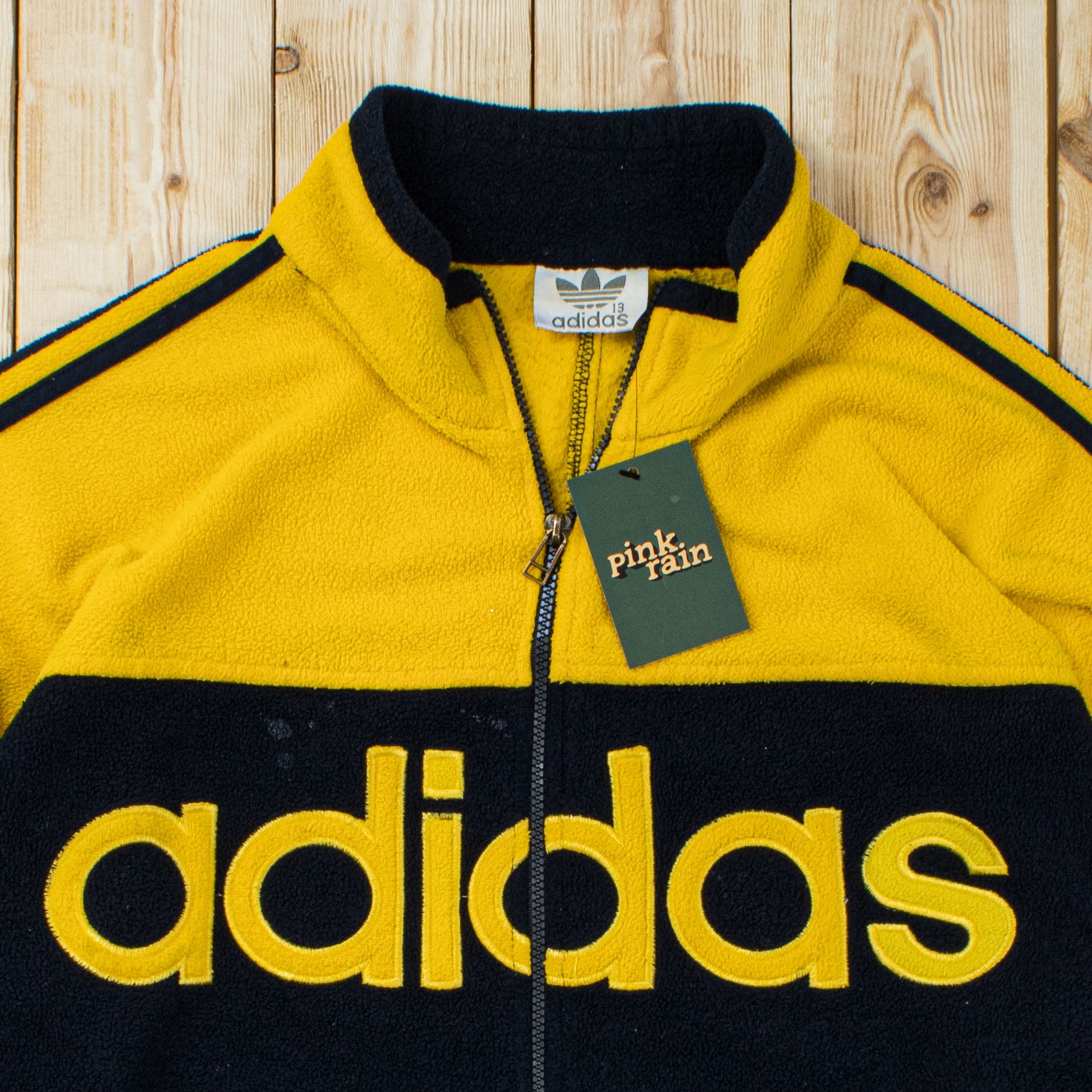 (L) Vintage Adidas Embroidered Full-Zip Sweatshirt