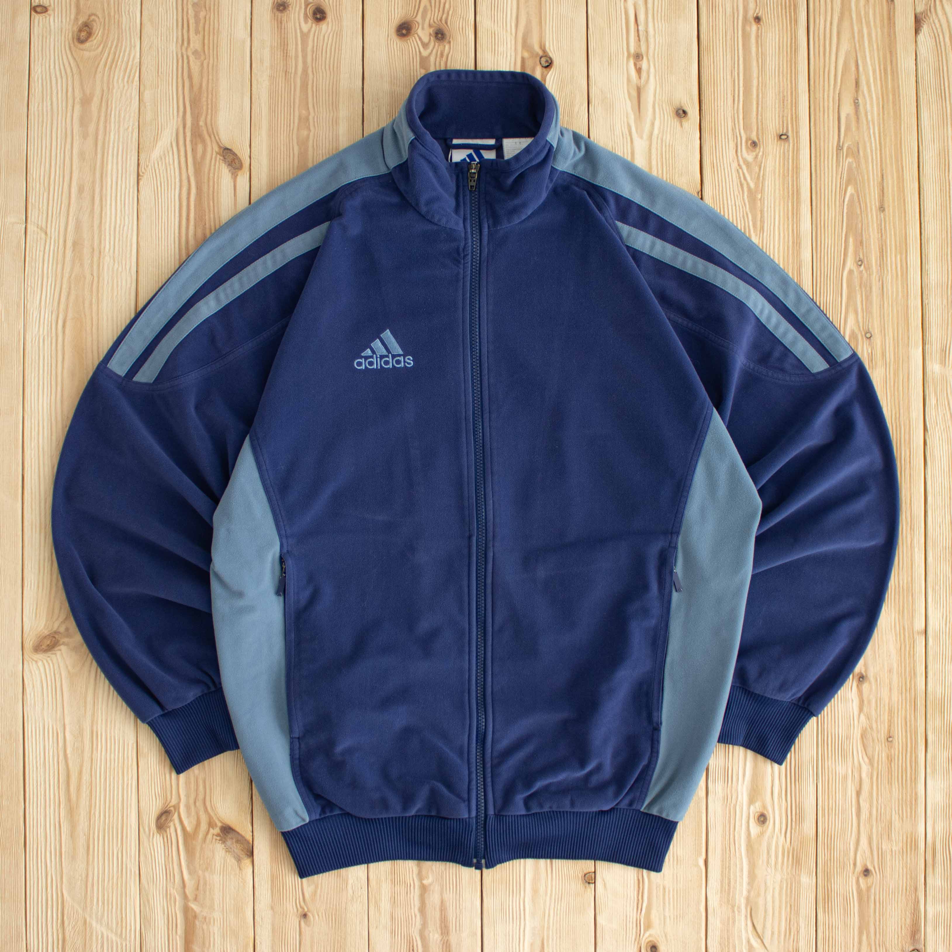 (S/M) Vintage Adidas Essential Embroidered Full-Zip Sweatshirt