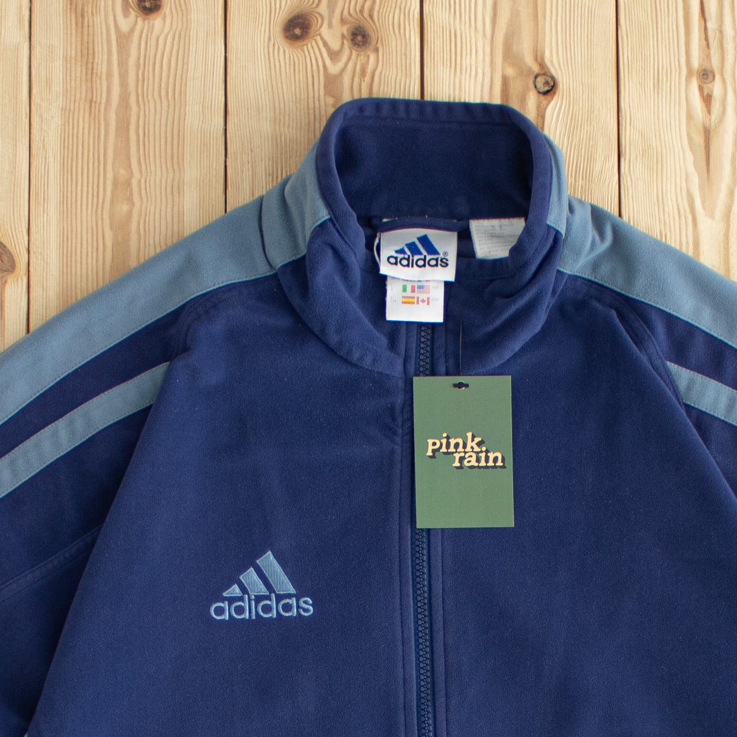 (S/M) Vintage Adidas Essential Embroidered Full-Zip Sweatshirt