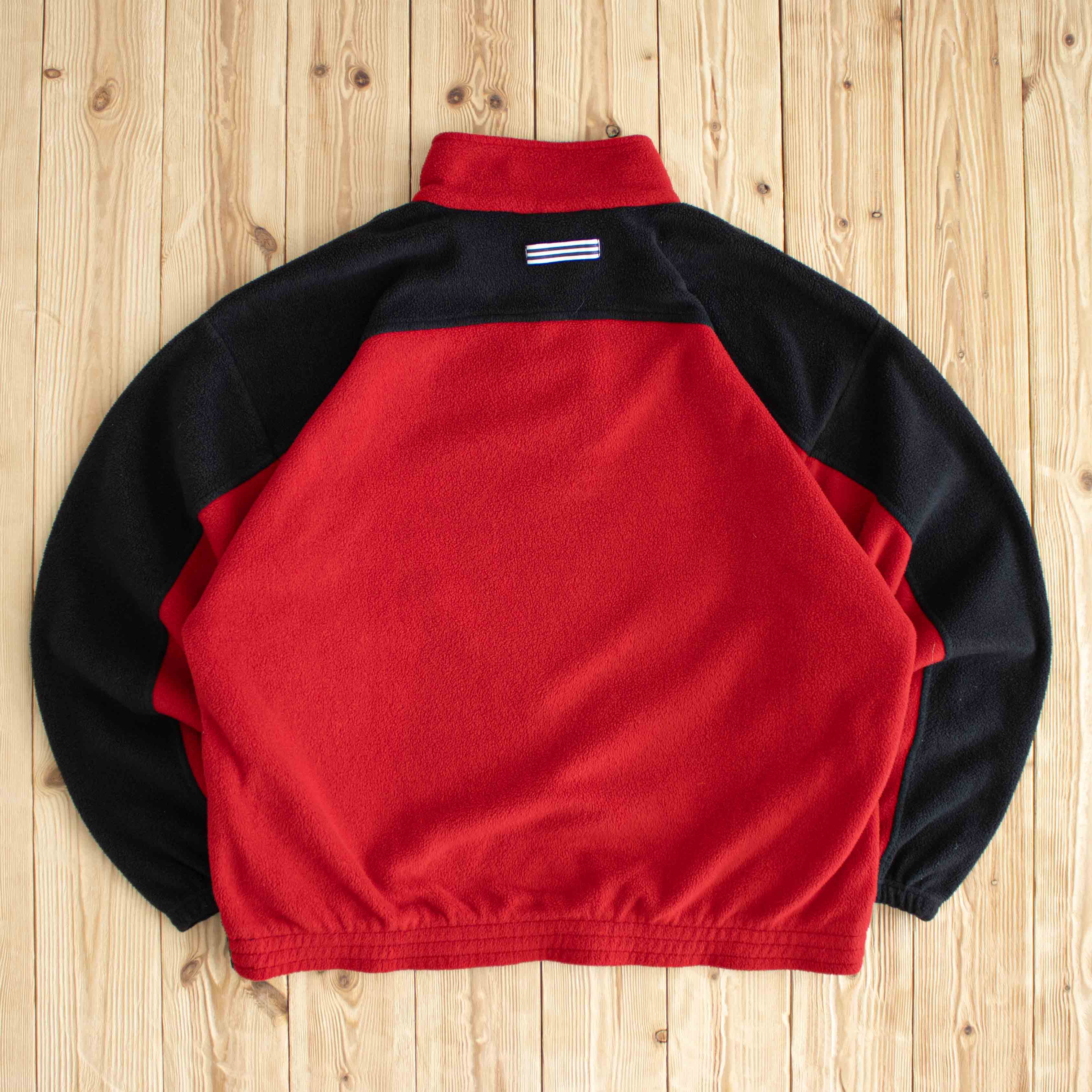 (L) Vintage Adidas Embroidered Fleece Quarter-Zip Sweatshirt