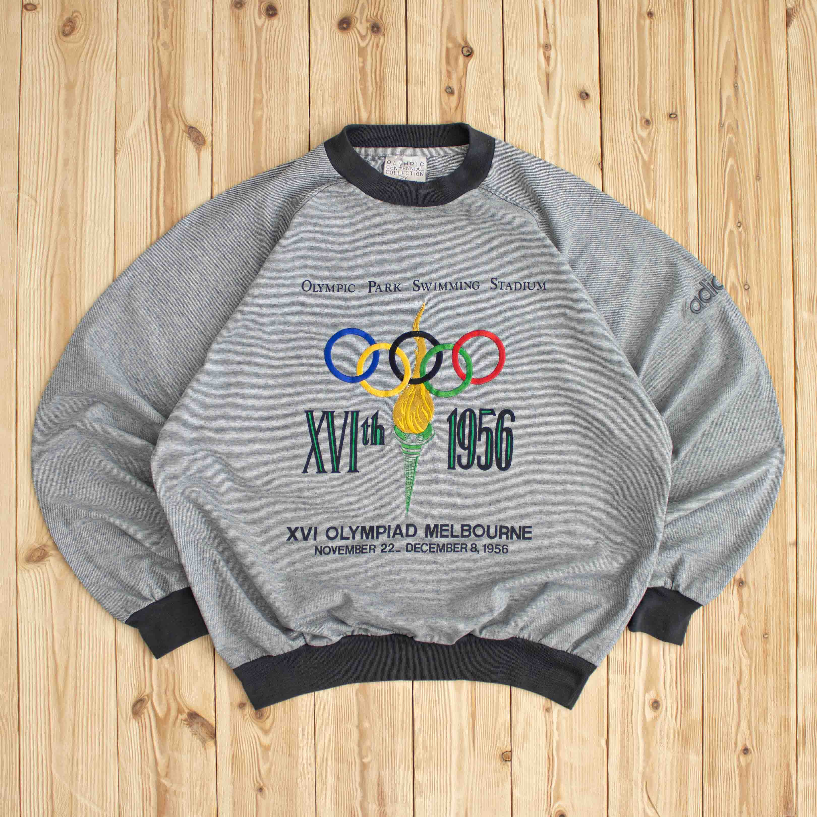 (M) 1956 Adidas Melbourne Olympics Embroidered Sweatshirt