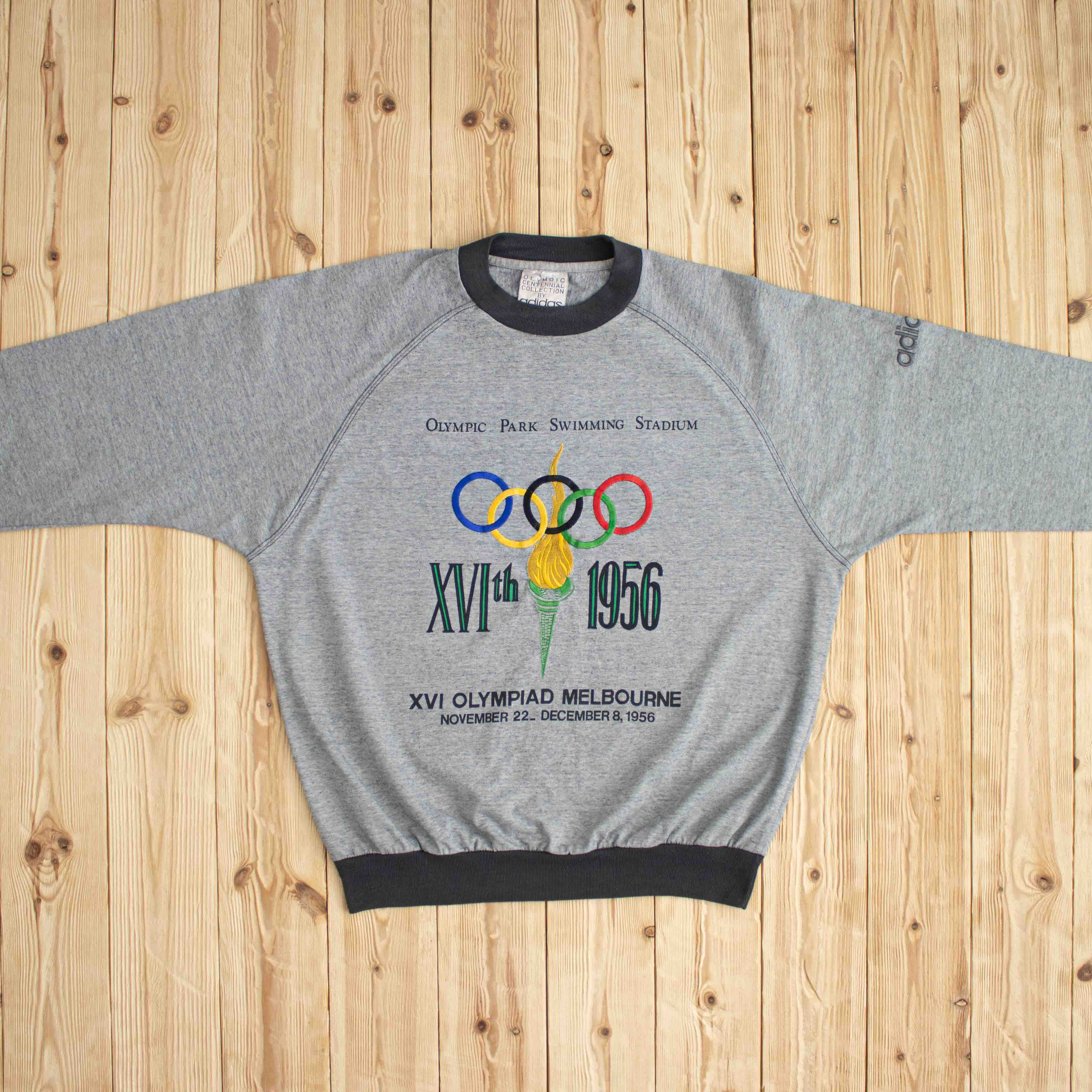 (M) 1956 Adidas Melbourne Olympics Embroidered Sweatshirt