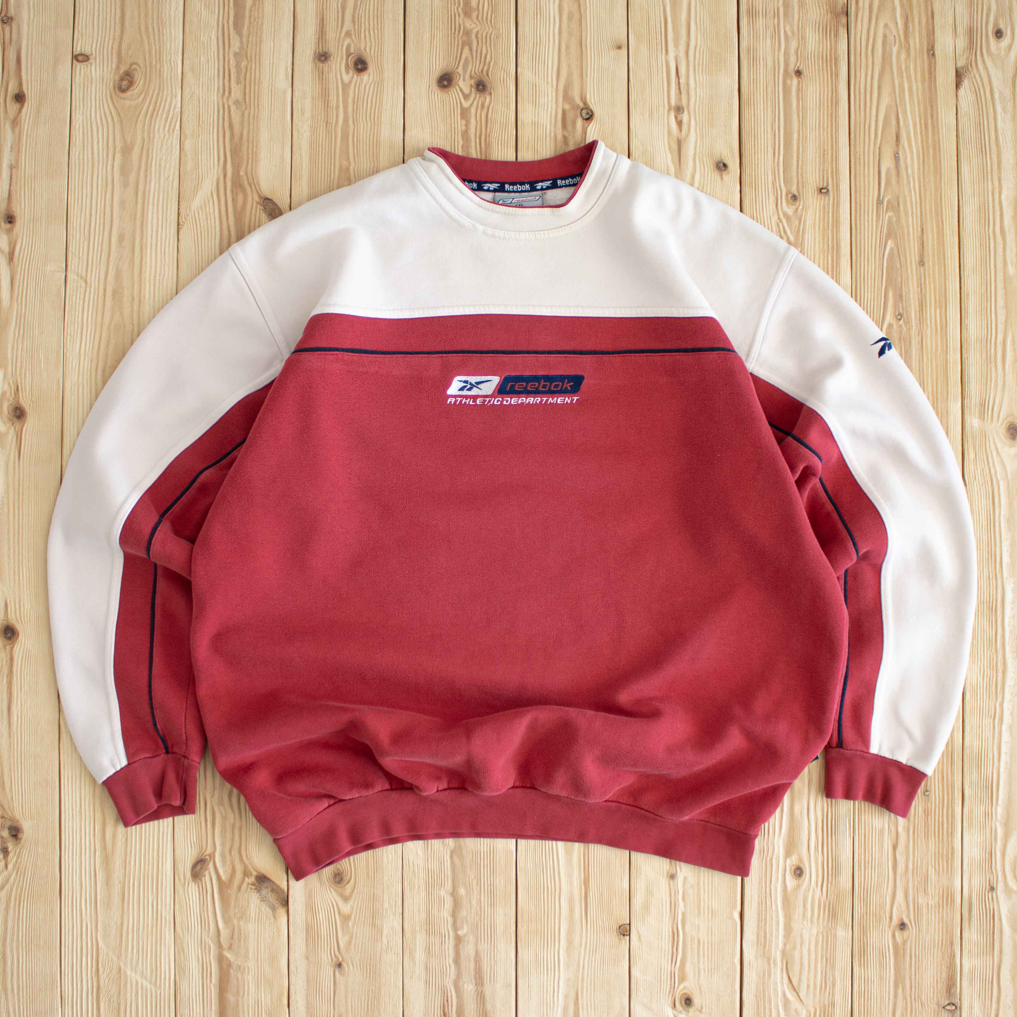 (XL) Vintage Reebok Athletic Department Embroidered Sweatshirt