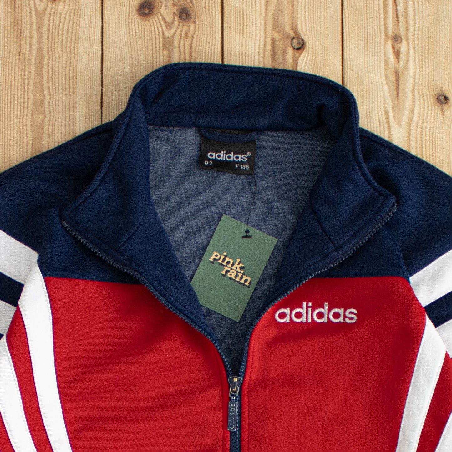 (L) Vintage Adidas Embroidered Full-Zip Sweatshirt