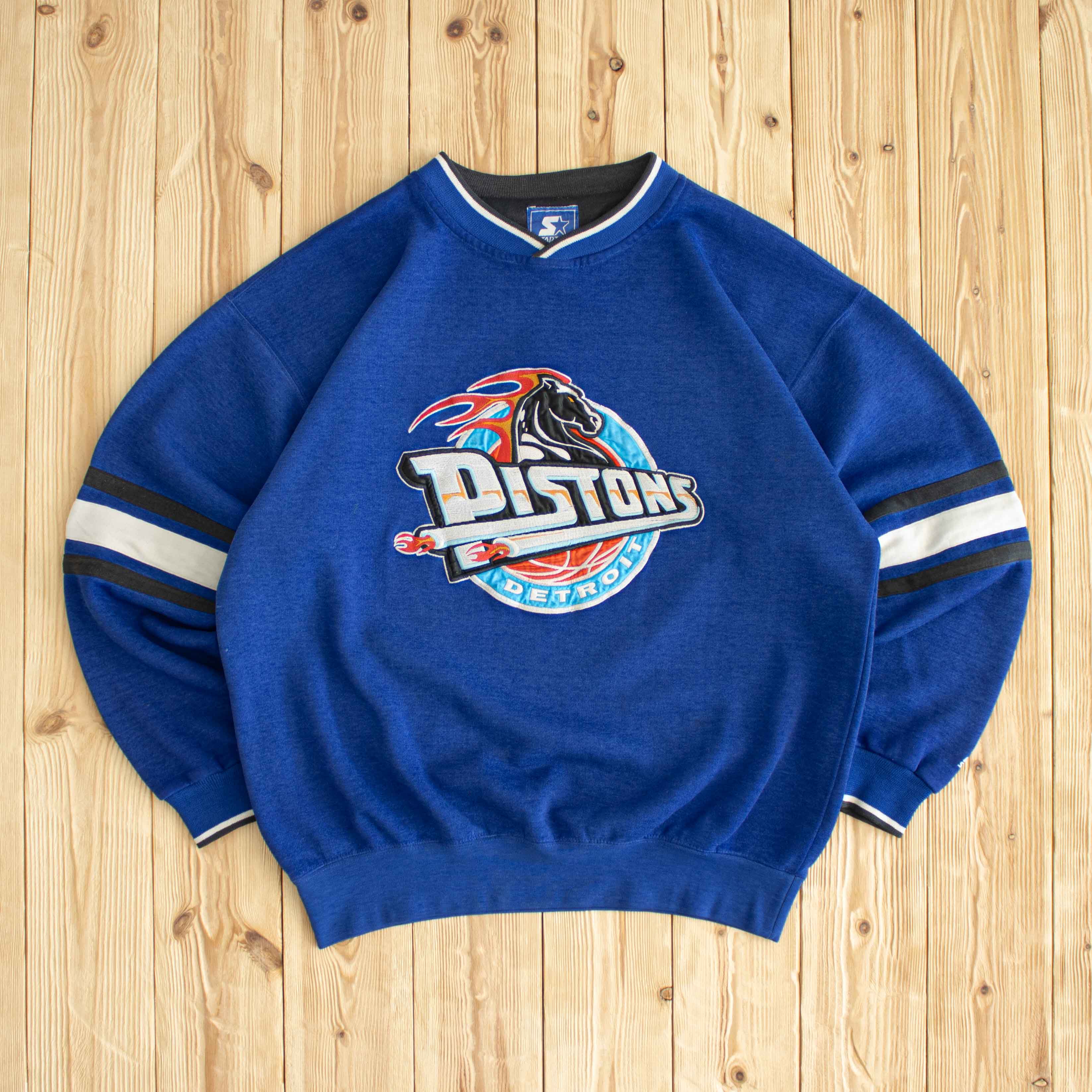 (M) Vintage Starter Detroit Pistons Embroidered Sweatshirt